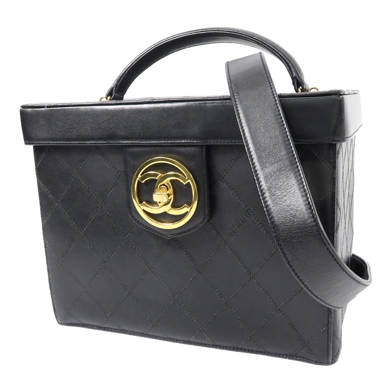 CHANEL 羊皮皮革Vintage Vanity Case手挽肩背兩用袋