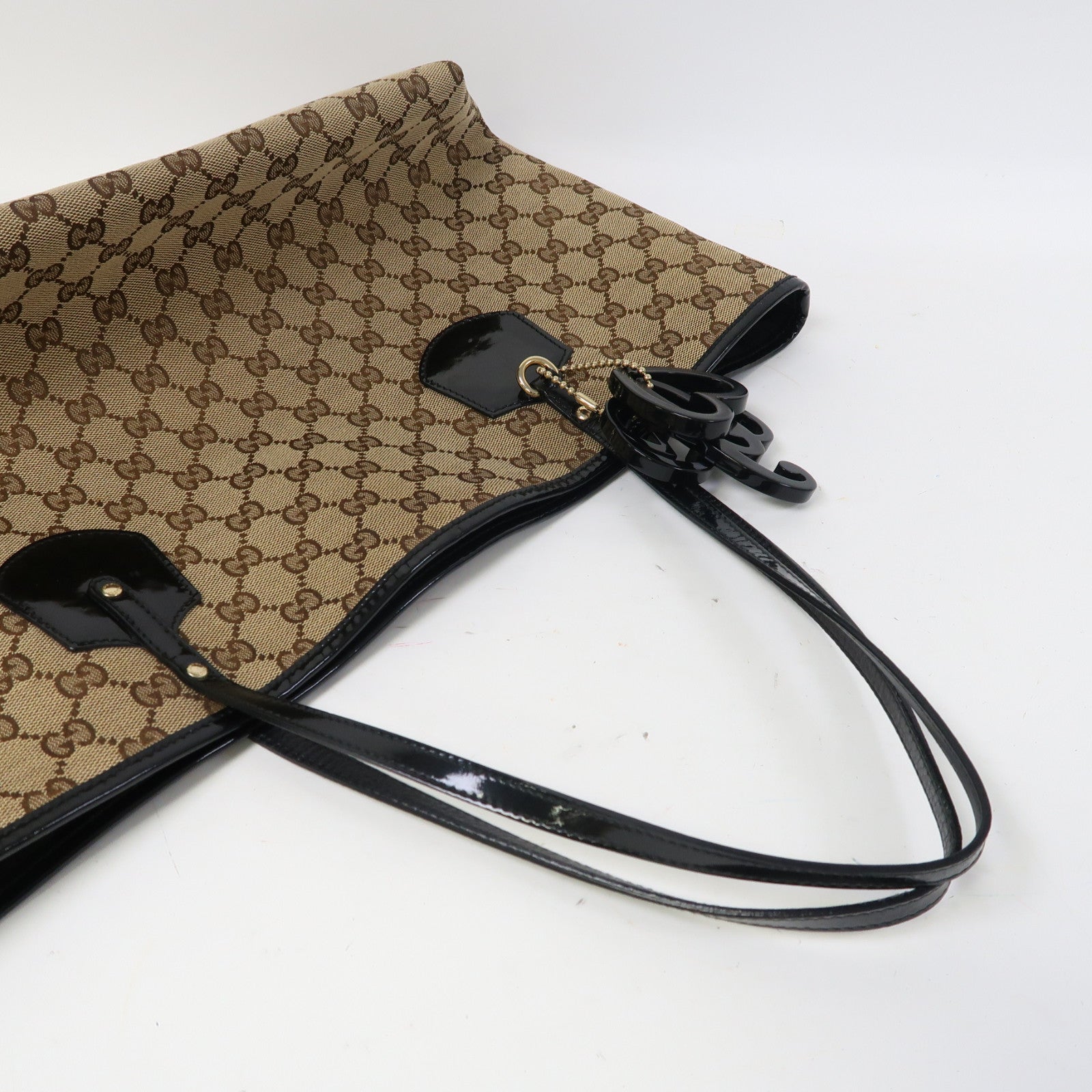GUCCI 帆布Jolie Tote Bag金扣手挽袋啡色