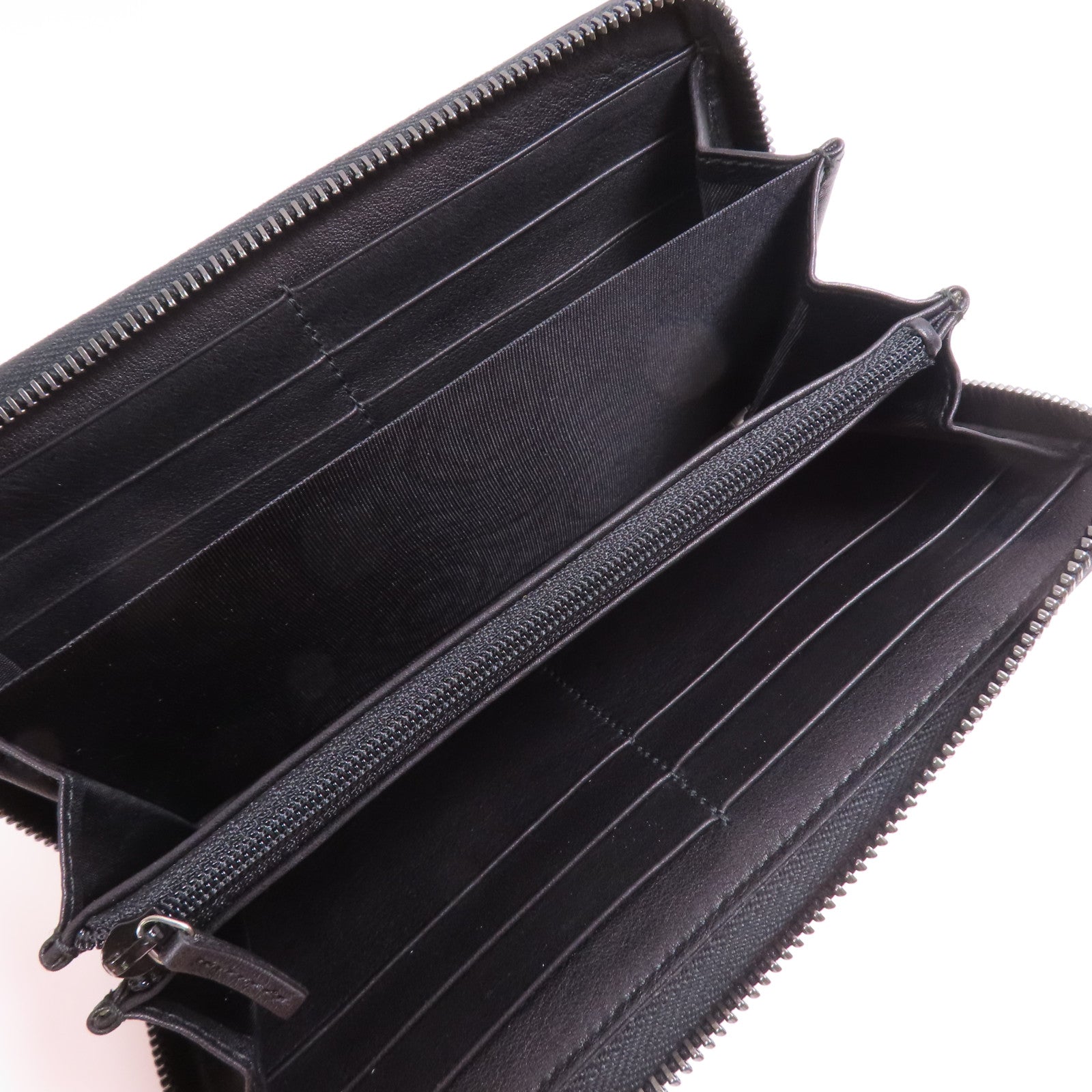 GUCCI GG Long Wallet 308009 Calfskin Leather Black