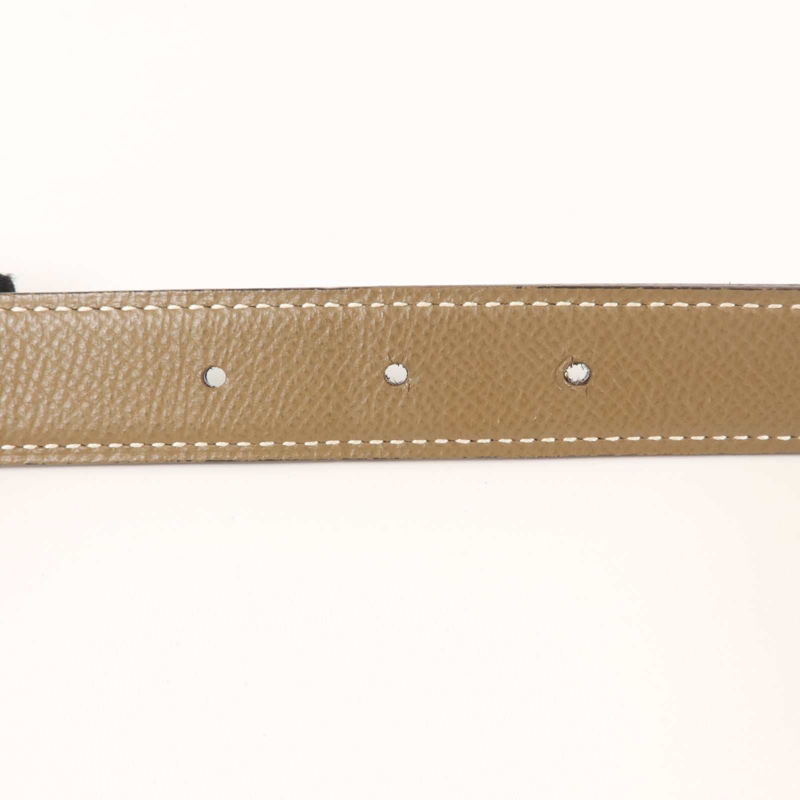 HERMES Epsom皮革/Swift皮革Martelee Reversible Belt 80cm皮帶Noir/Etoupe