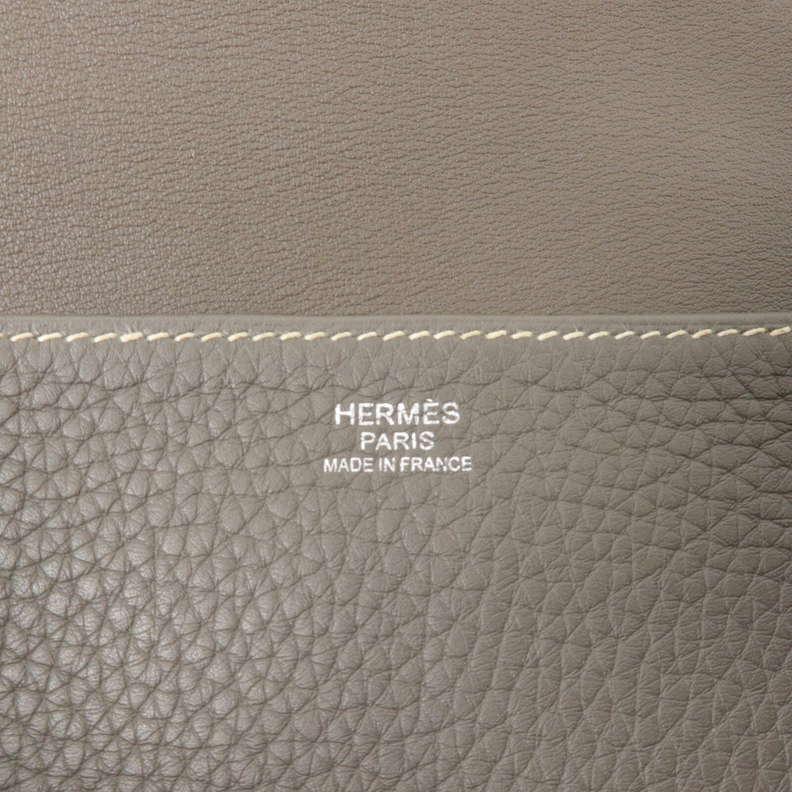 HERMES Clemence皮革Halzan 31手挽肩背兩用袋Etain