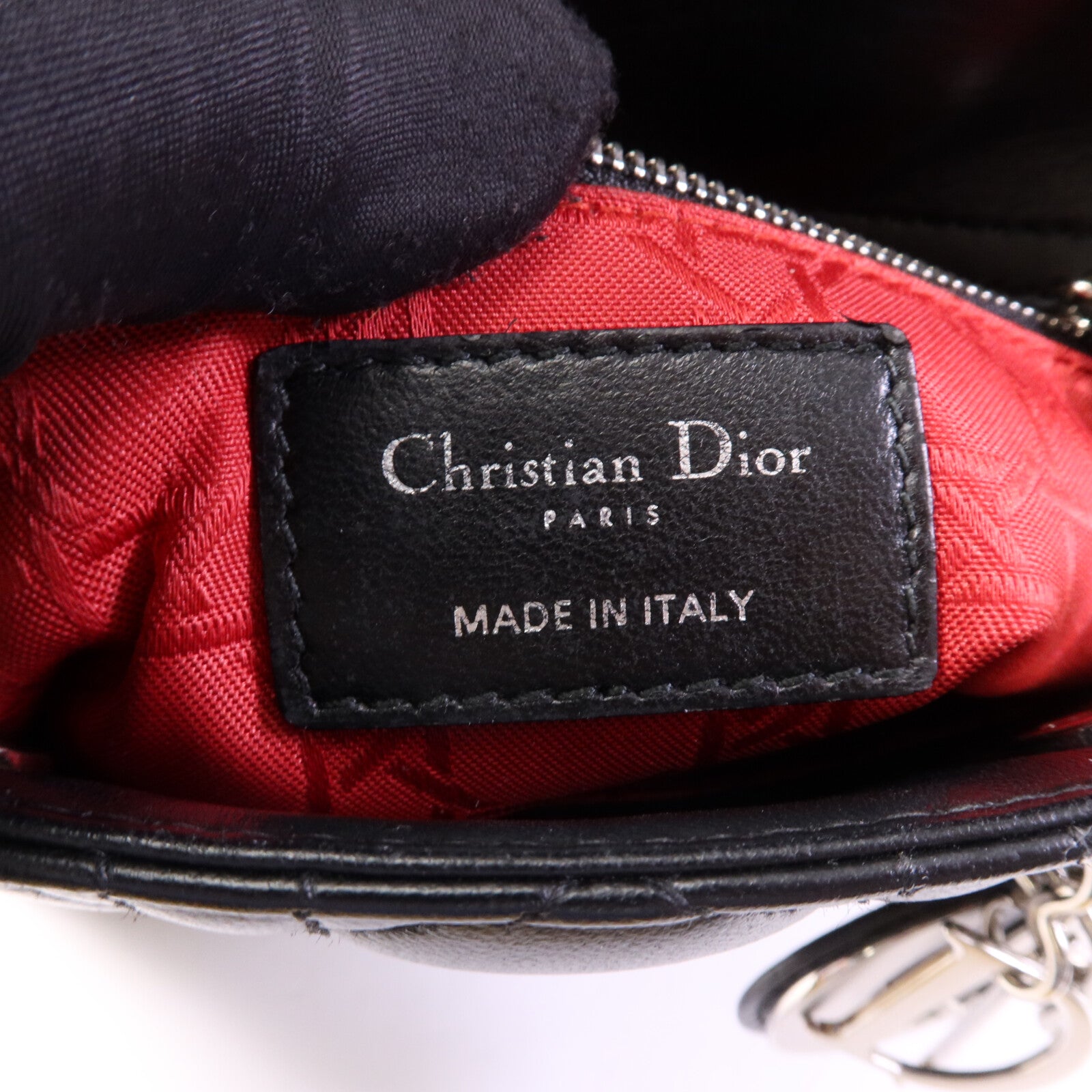 Dior 羊皮皮革Lady Dior Small銀扣手挽袋