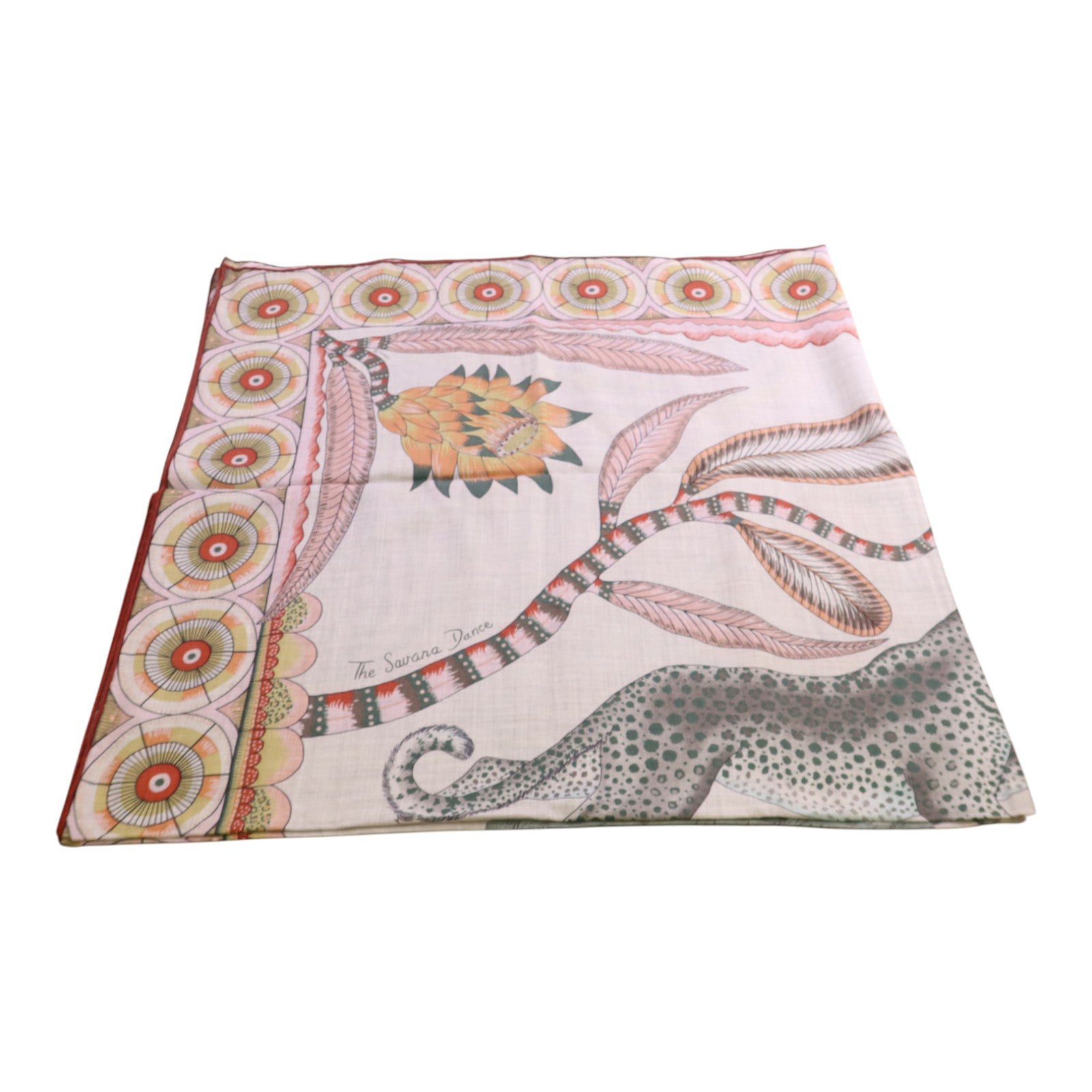 HERMES 羊絨/絲質Mors A Jouets Bandana Shawl 140x140絲巾