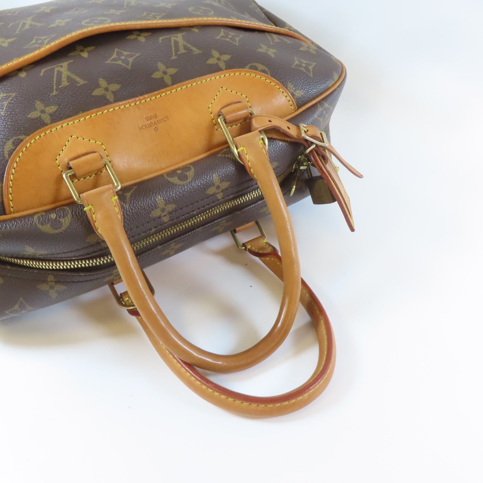 LOUIS VUITTON 【激減優惠】Monogram Deauville GM金扣手挽袋啡色