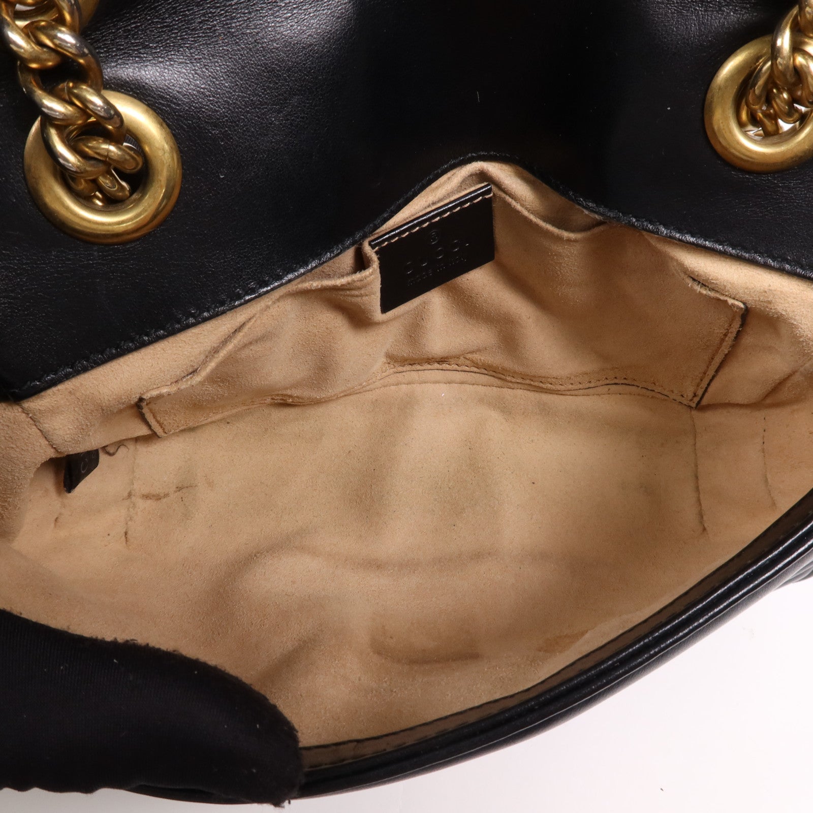 GUCCI 牛皮皮革GG Marmont金扣鏈帶肩背袋