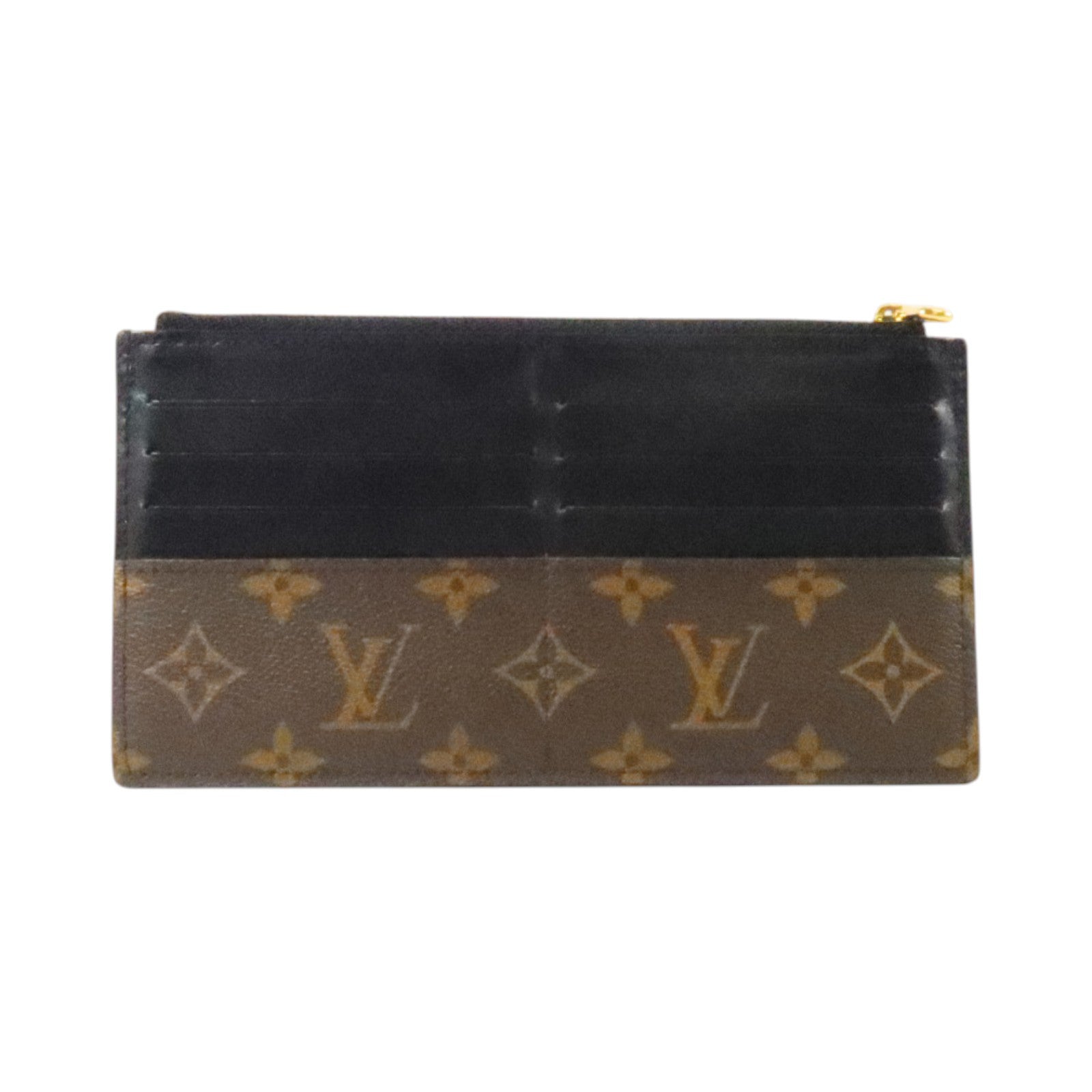 LOUIS VUITTON Monogram/牛皮皮革Slim Purse金扣長錢包