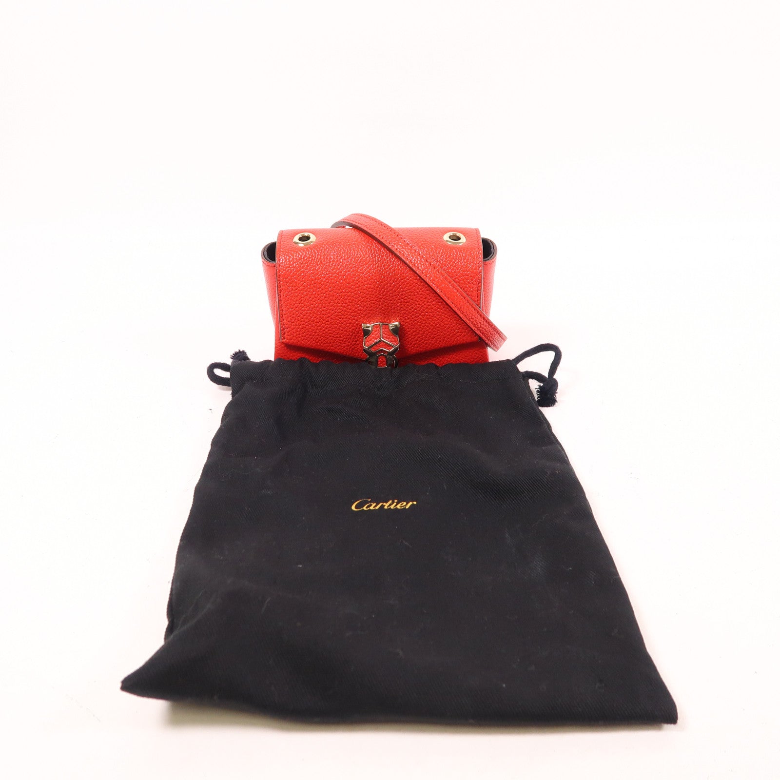 CARTIER 【激減優惠】牛皮皮革Shoulder Bag金扣肩背袋