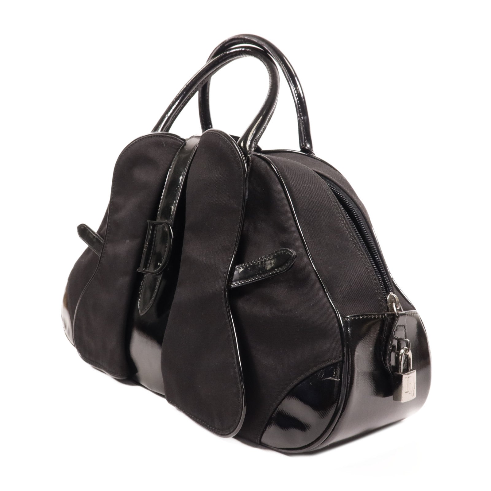 Dior 帆布Saddle Bowler Bag銀扣手挽袋