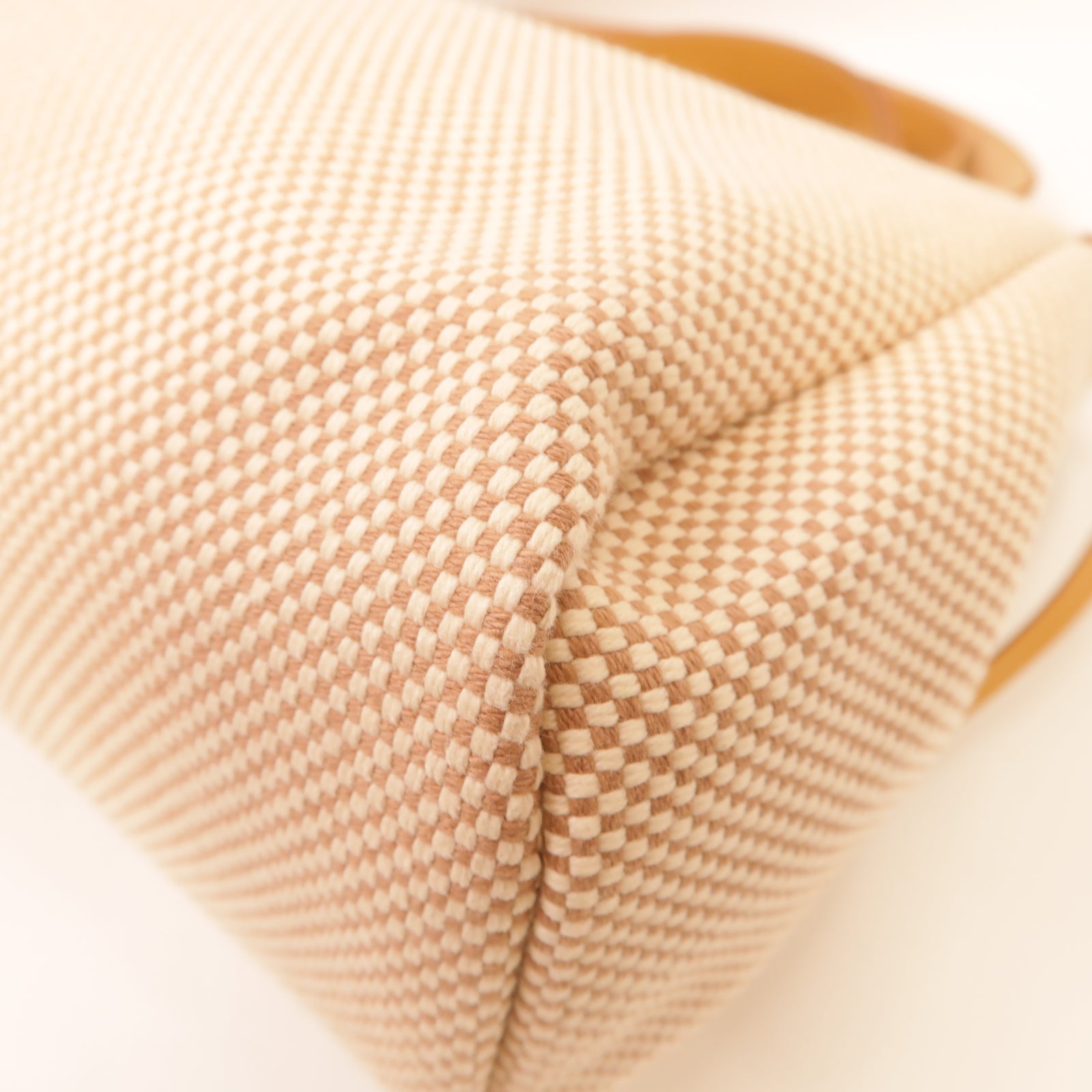 HERMES 帆布Herbag PM銀扣手挽肩背兩用袋沙灘色/米色