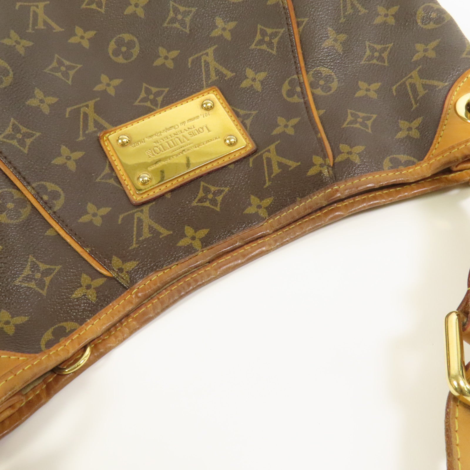 LOUIS VUITTON Monogram Galliera PM金扣肩背袋棕色