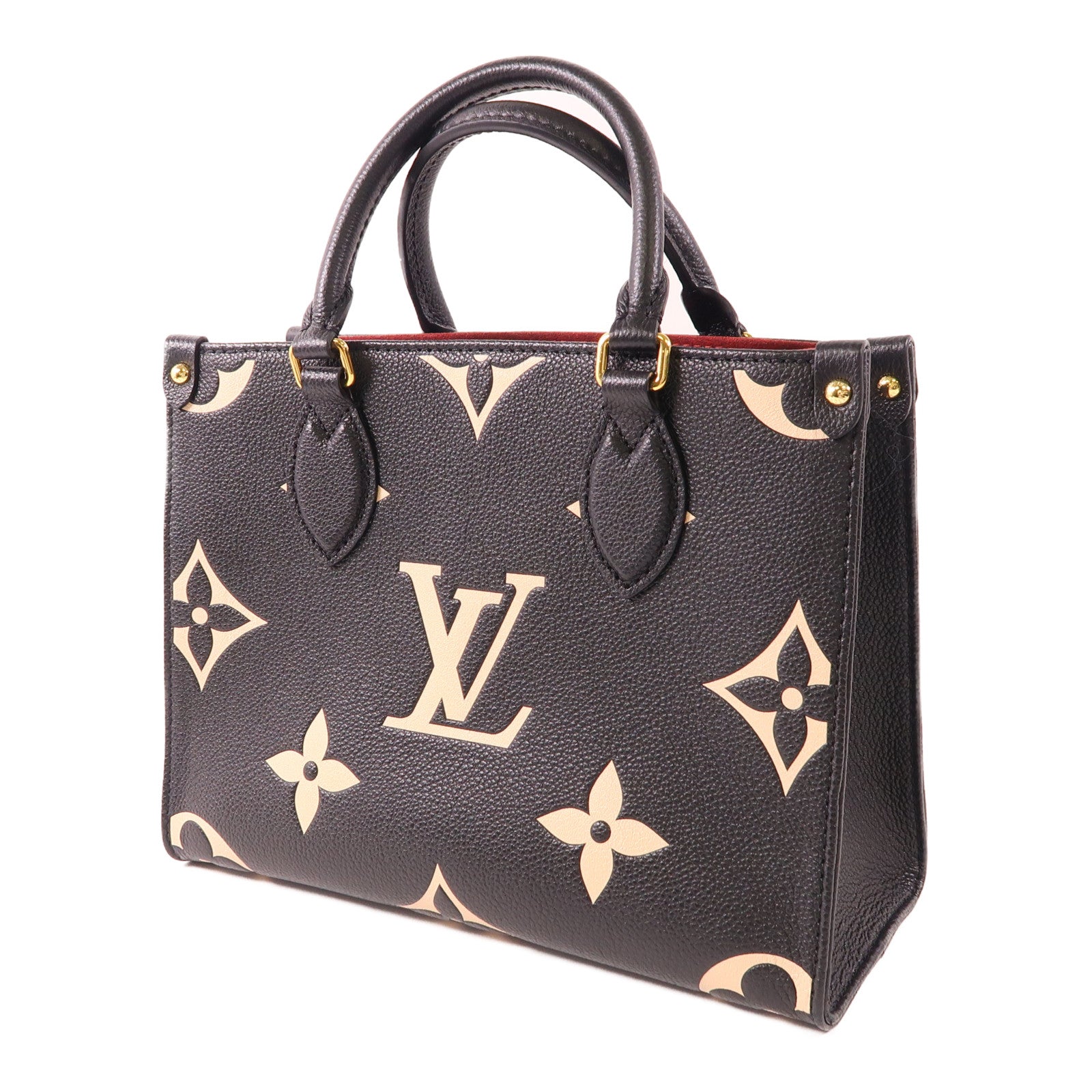 LOUIS VUITTON Monogram Empreinte On The Go PM金扣手挽肩背兩用袋
