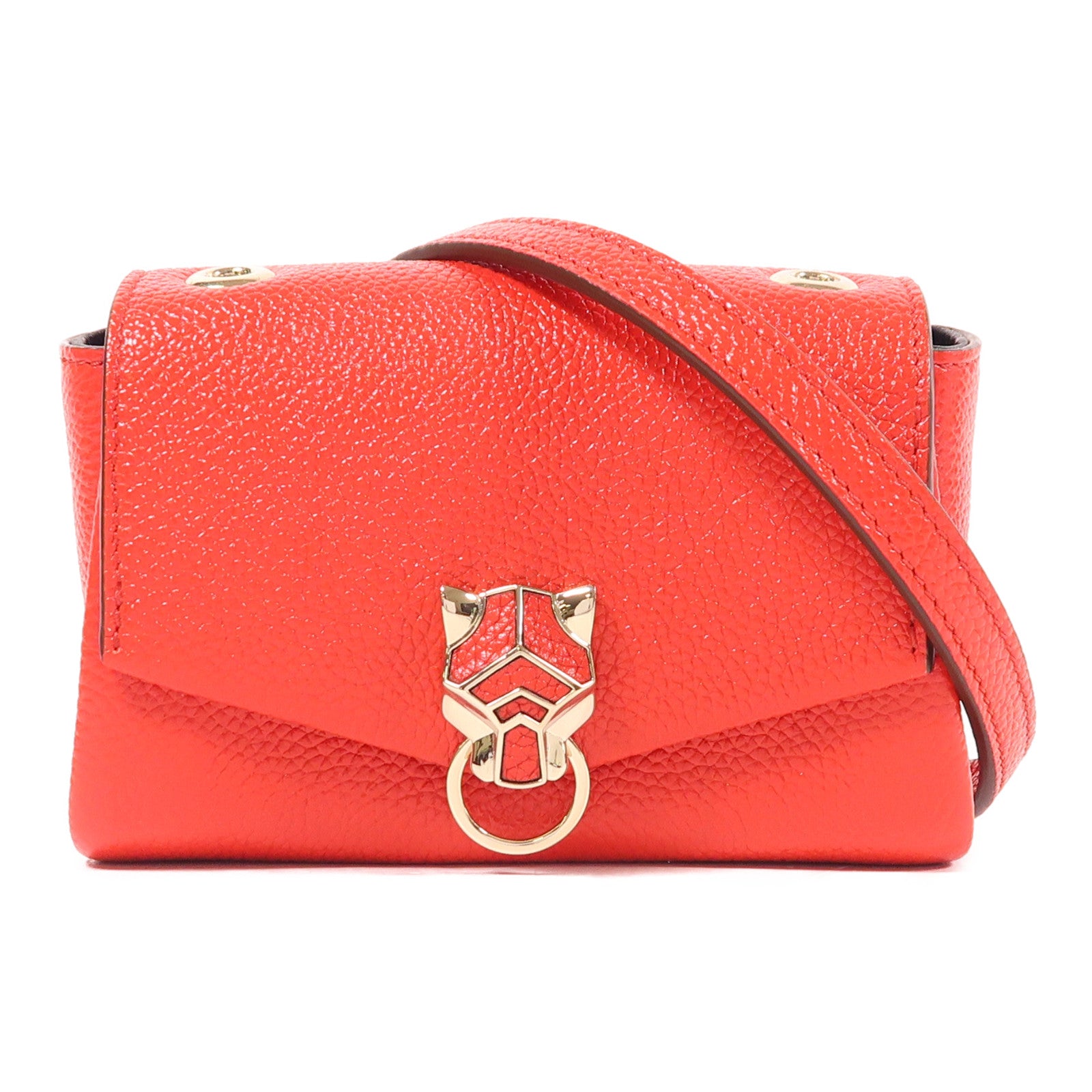 CARTIER 【激減優惠】牛皮皮革Shoulder Bag金扣肩背袋