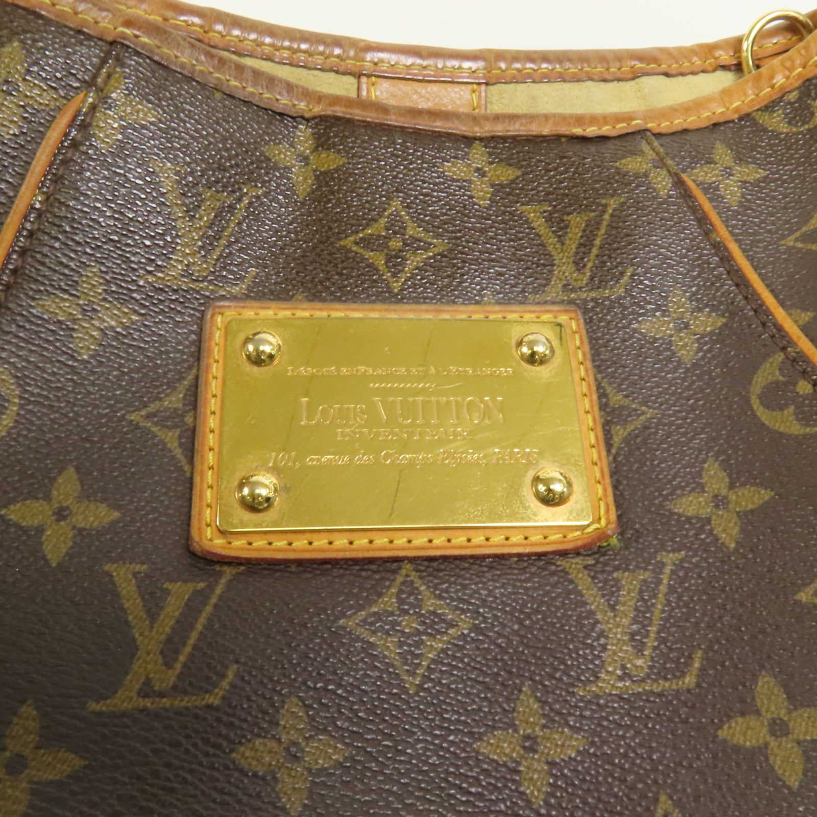 LOUIS VUITTON Monogram Galliera PM金扣肩背袋棕色