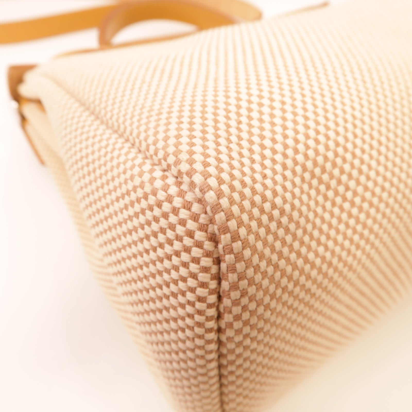 HERMES 帆布Herbag PM銀扣手挽肩背兩用袋沙灘色/米色