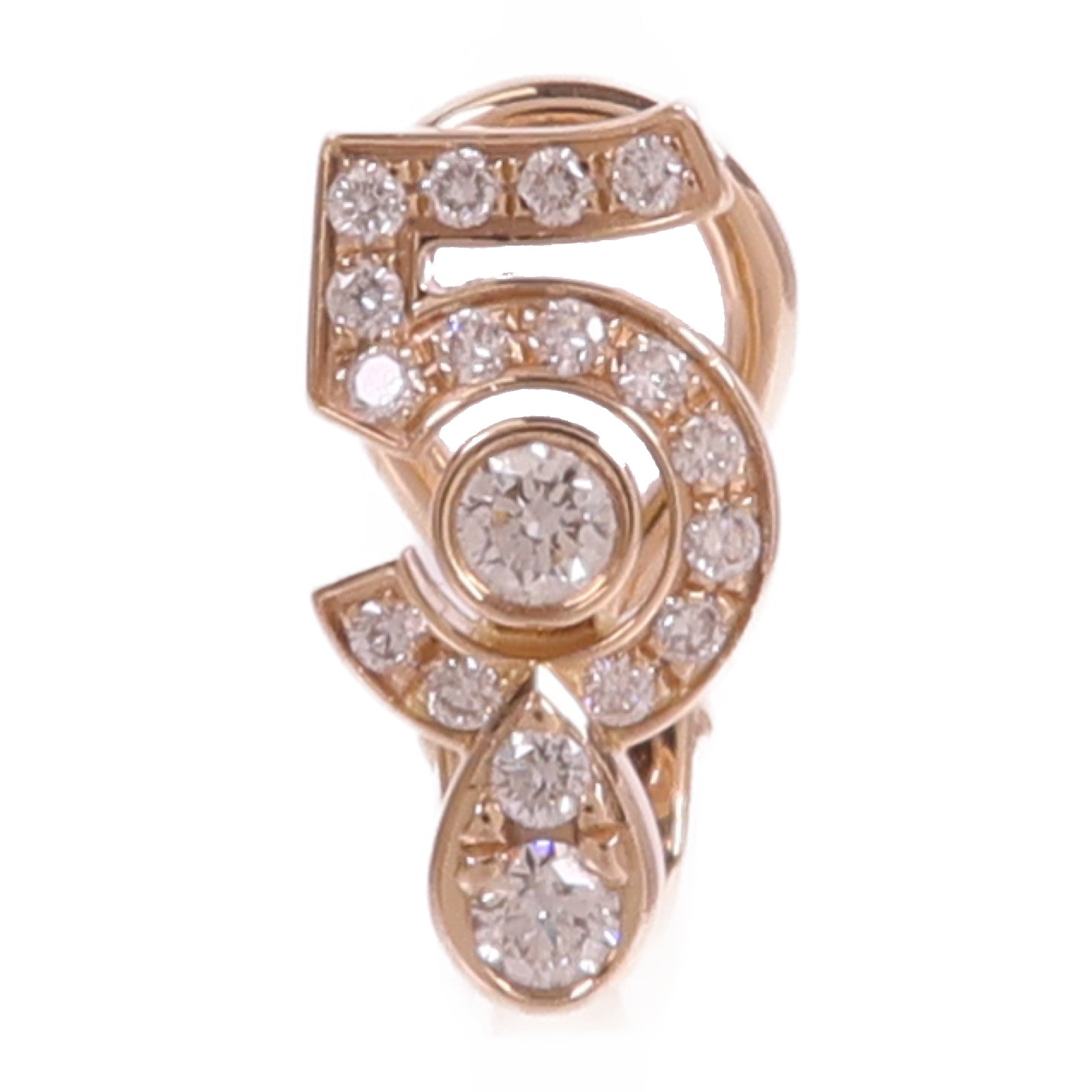 CHANEL 18K玫瑰金Eternal No.5 Earring鑽石耳環