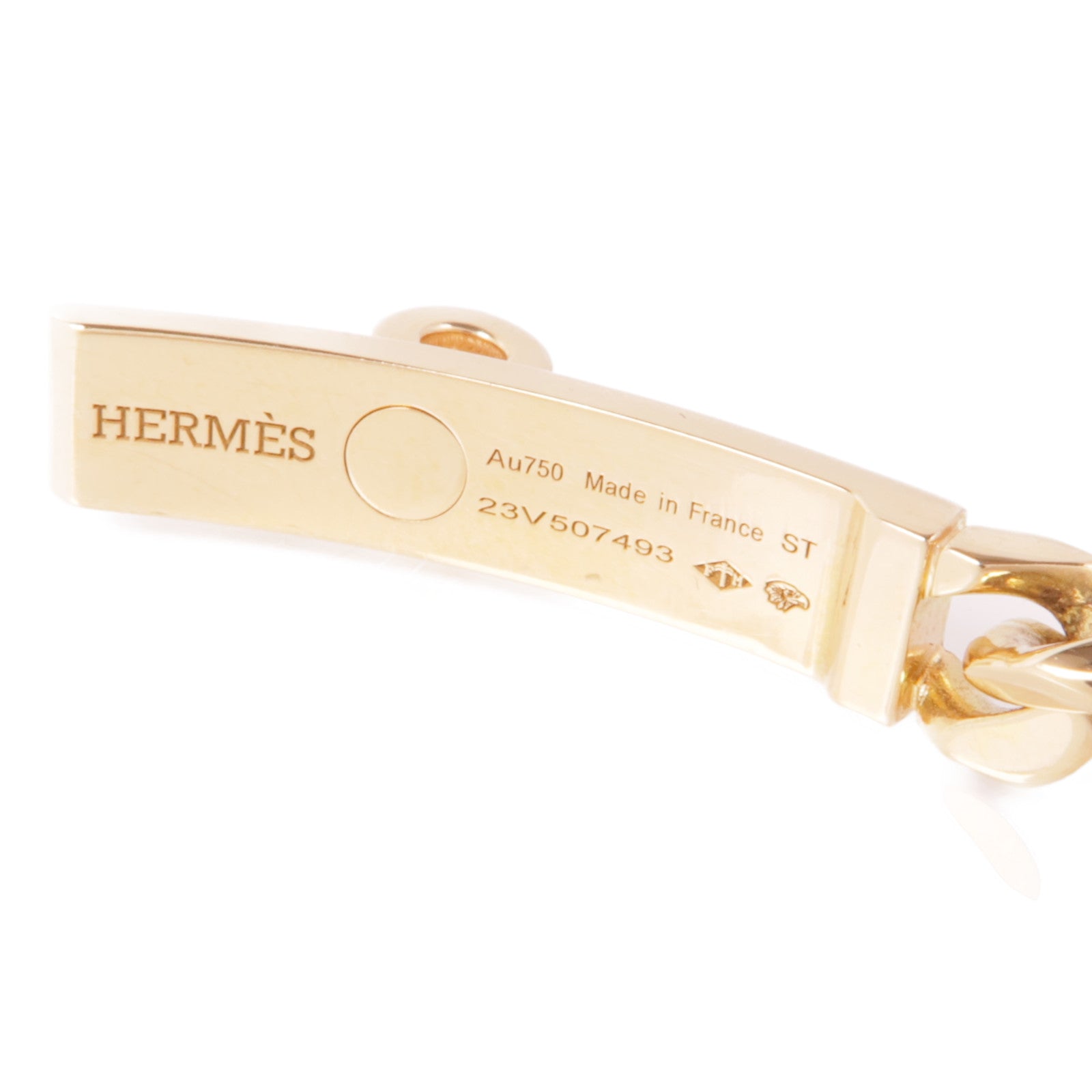 HERMES 18K玫瑰金/鑽石Kelly Gourmette Diamond Bracelet手鏈