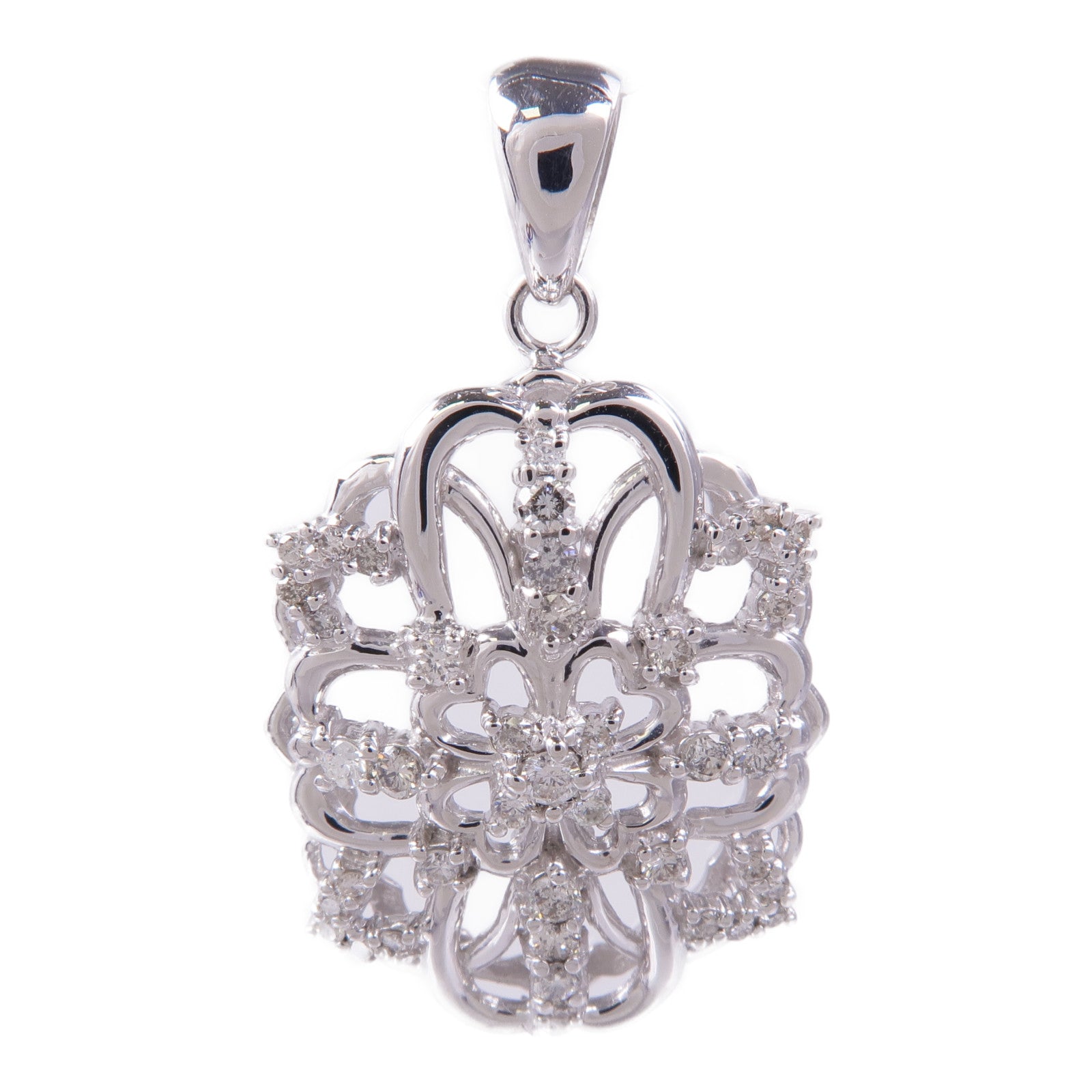 JEWELRY 18K白金Diamond Pendant Top鑽石吊墜