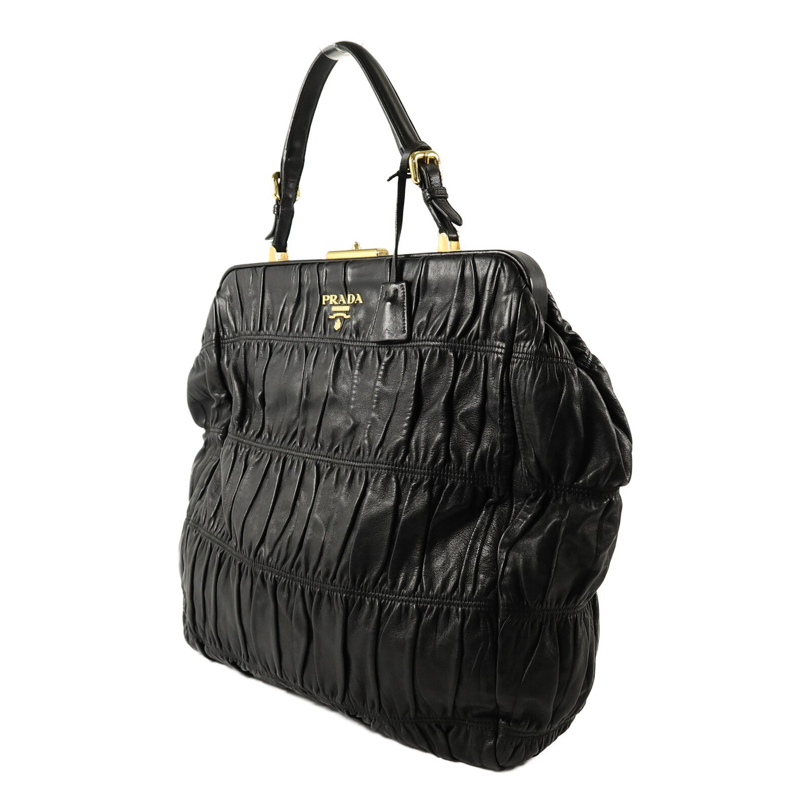 PRADA 羊皮皮革Gaufre Nappa Frame Bag手挽袋