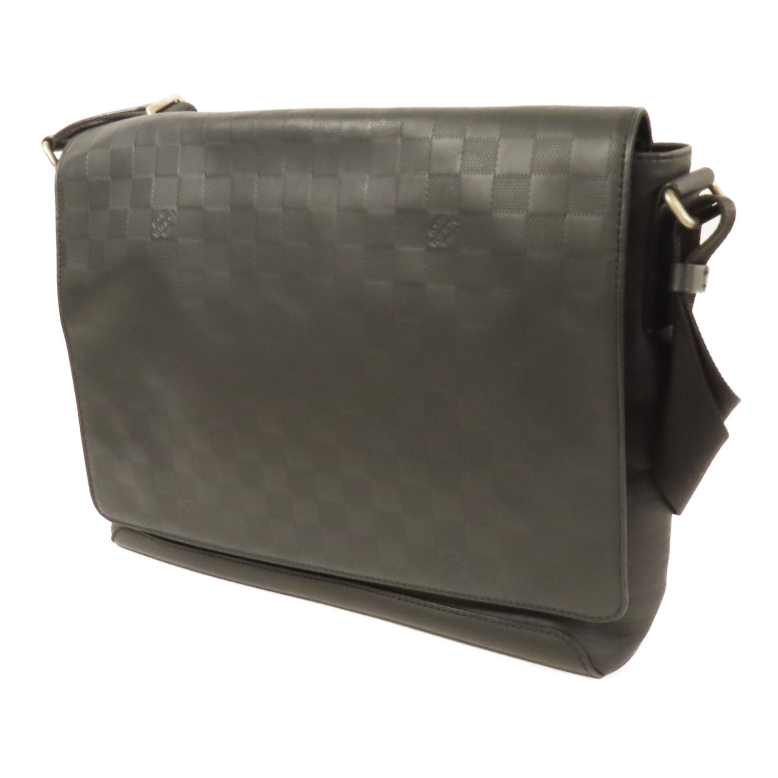 LOUIS VUITTON Damier Amphini District MM銀扣肩背袋