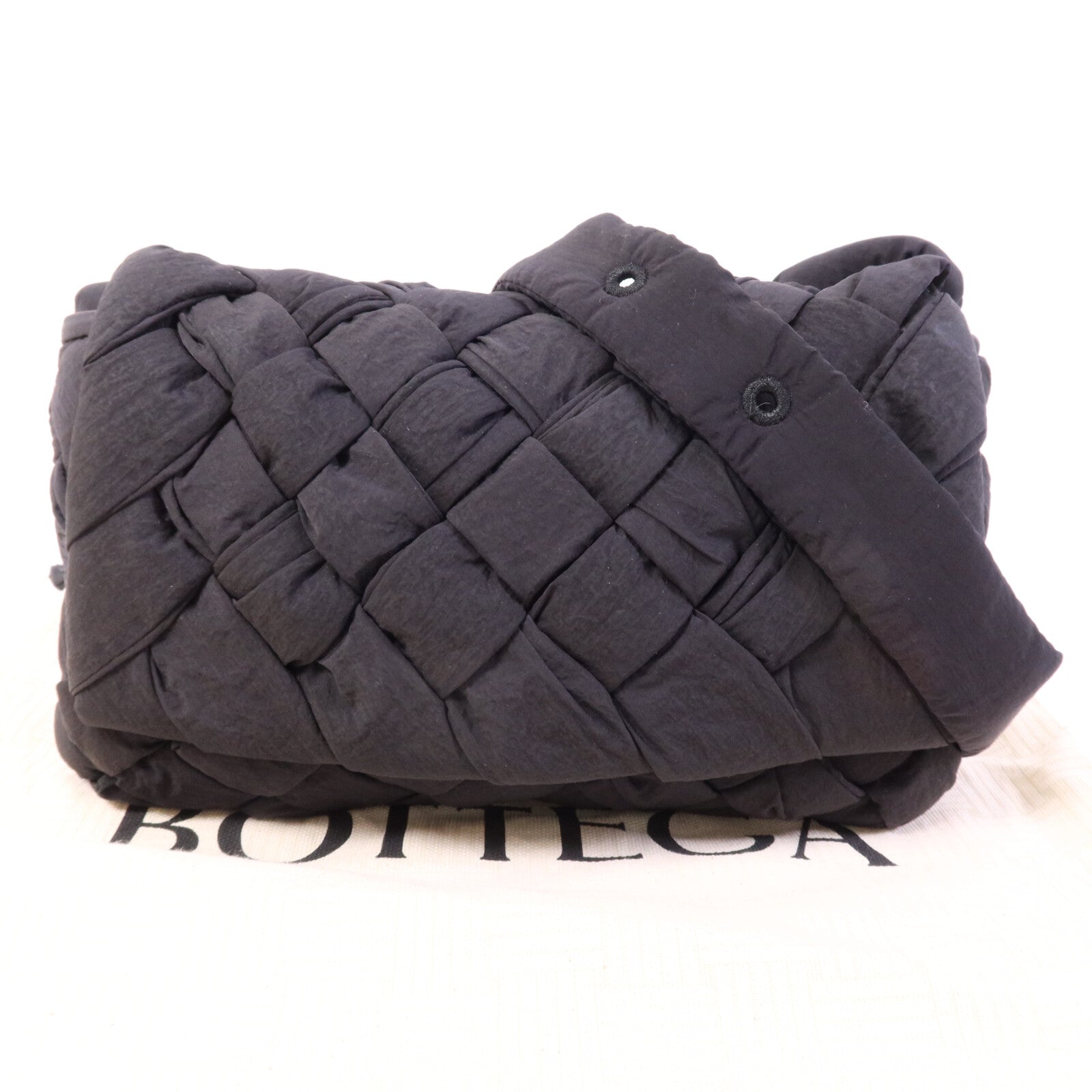 BOTTEGA VENETA 聚酯纖維Small Rumple Messenger銀扣肩背袋