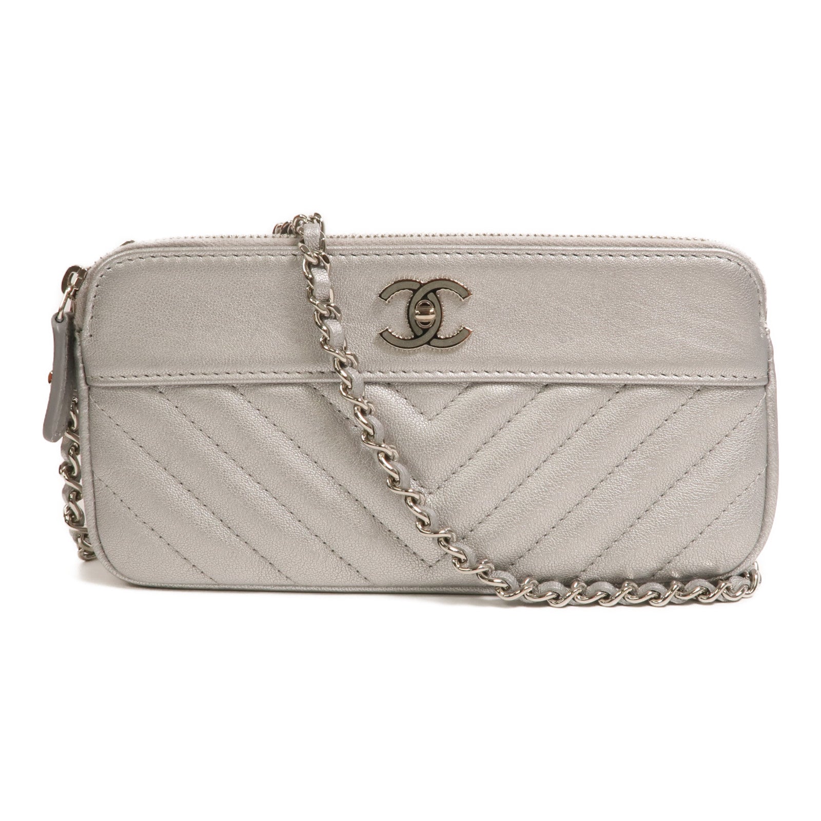 CHANEL 牛皮皮革Wallet On Chain鏈帶肩背袋