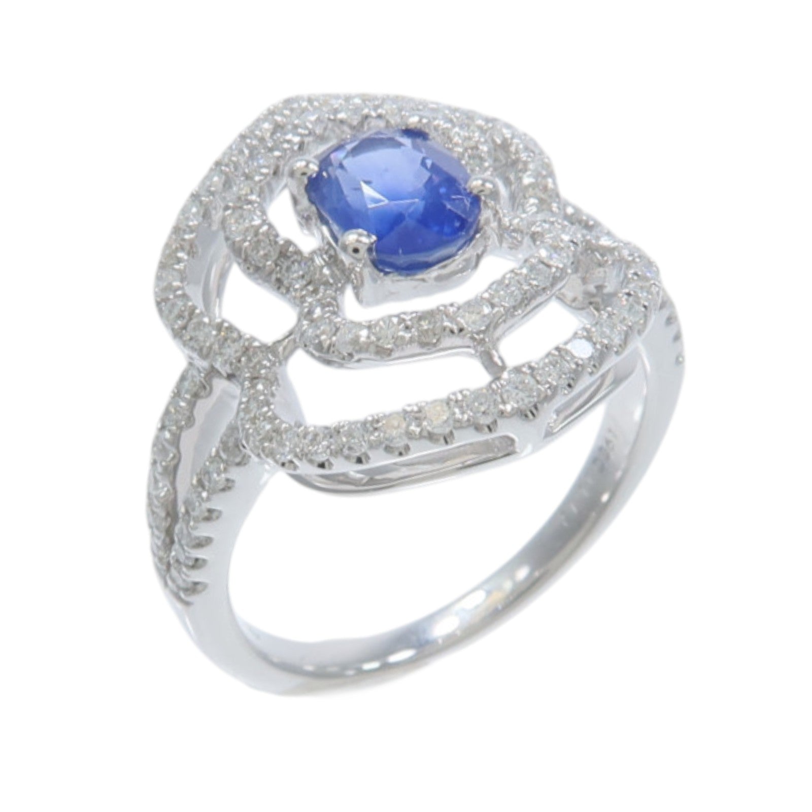 JEWELRY 18K白金Sapphire Diamond Ring藍寶石/鑽石戒指