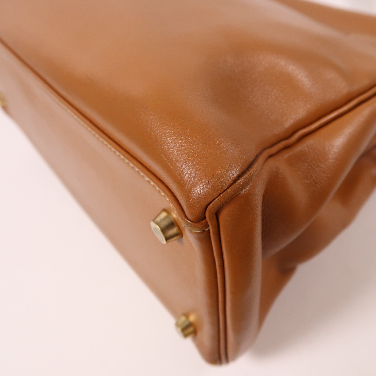 HERMES Gulliver皮革Kelly 32金扣手挽肩背兩用袋Gold