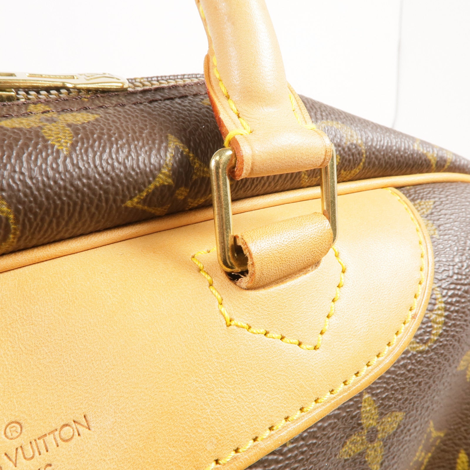 LOUIS VUITTON Monogram Deauville GM金扣手挽袋