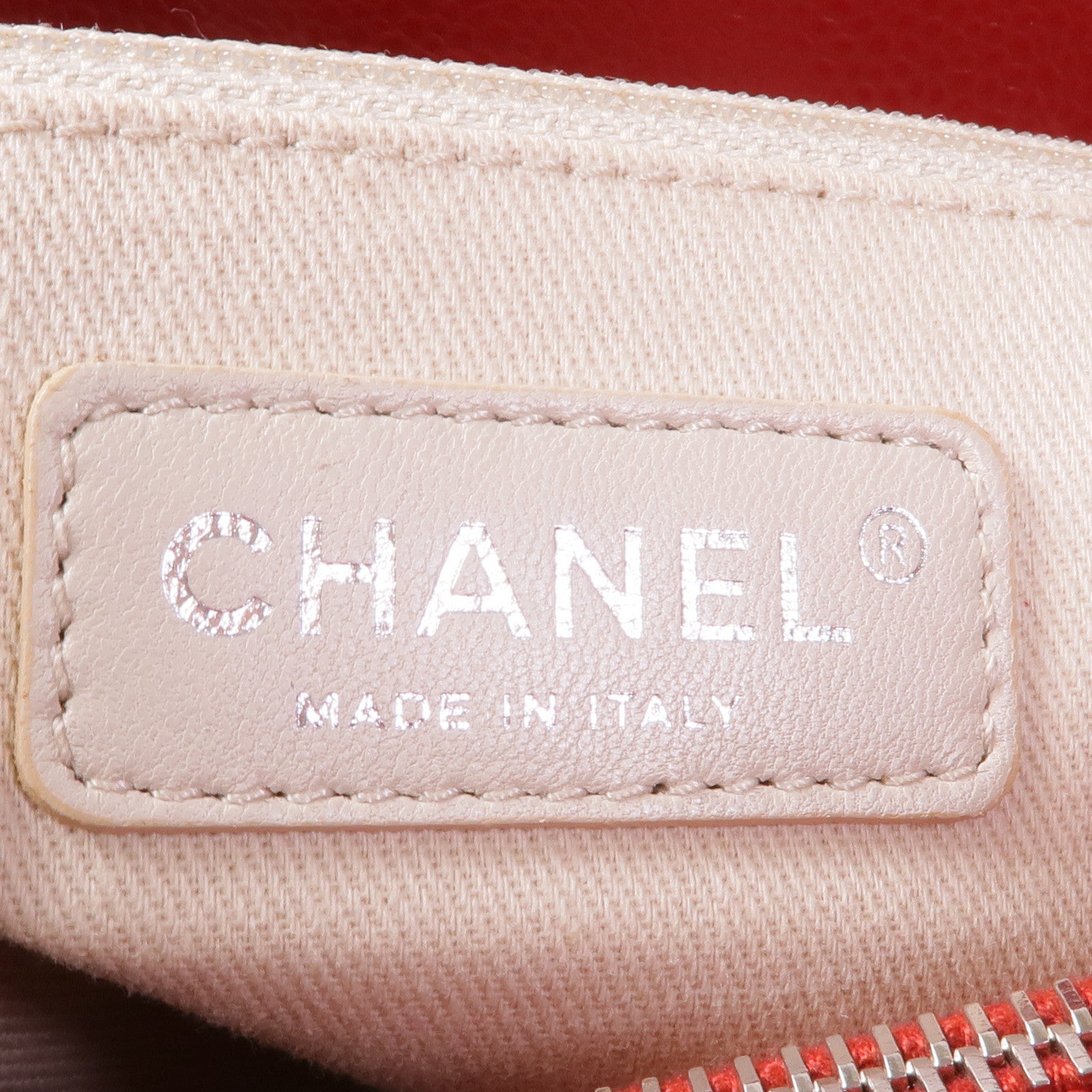 CHANEL 牛皮皮革Chain Shoulder Tote銀扣鏈帶肩背袋/手挽袋