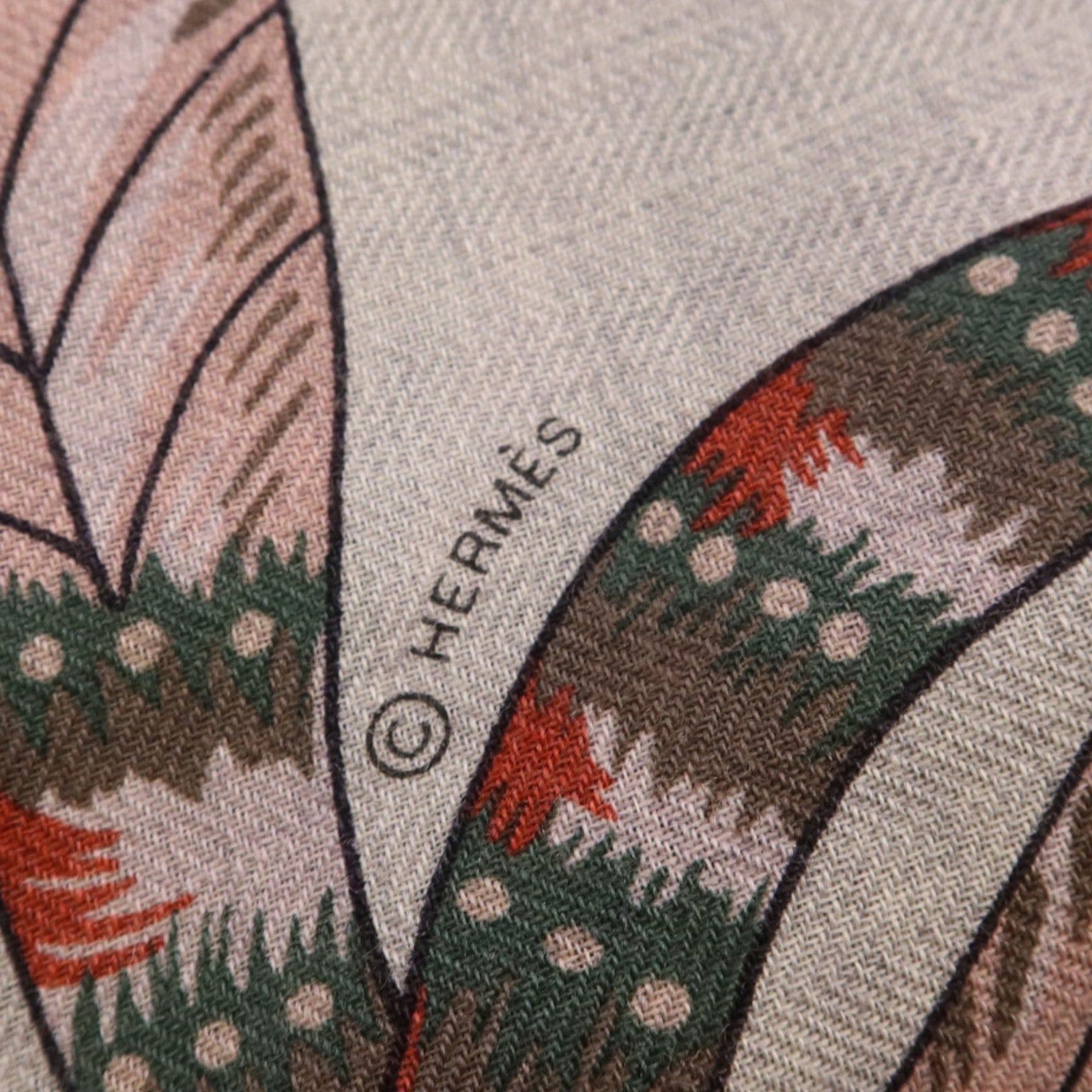 HERMES 羊絨/絲質Mors A Jouets Bandana Shawl 140x140絲巾