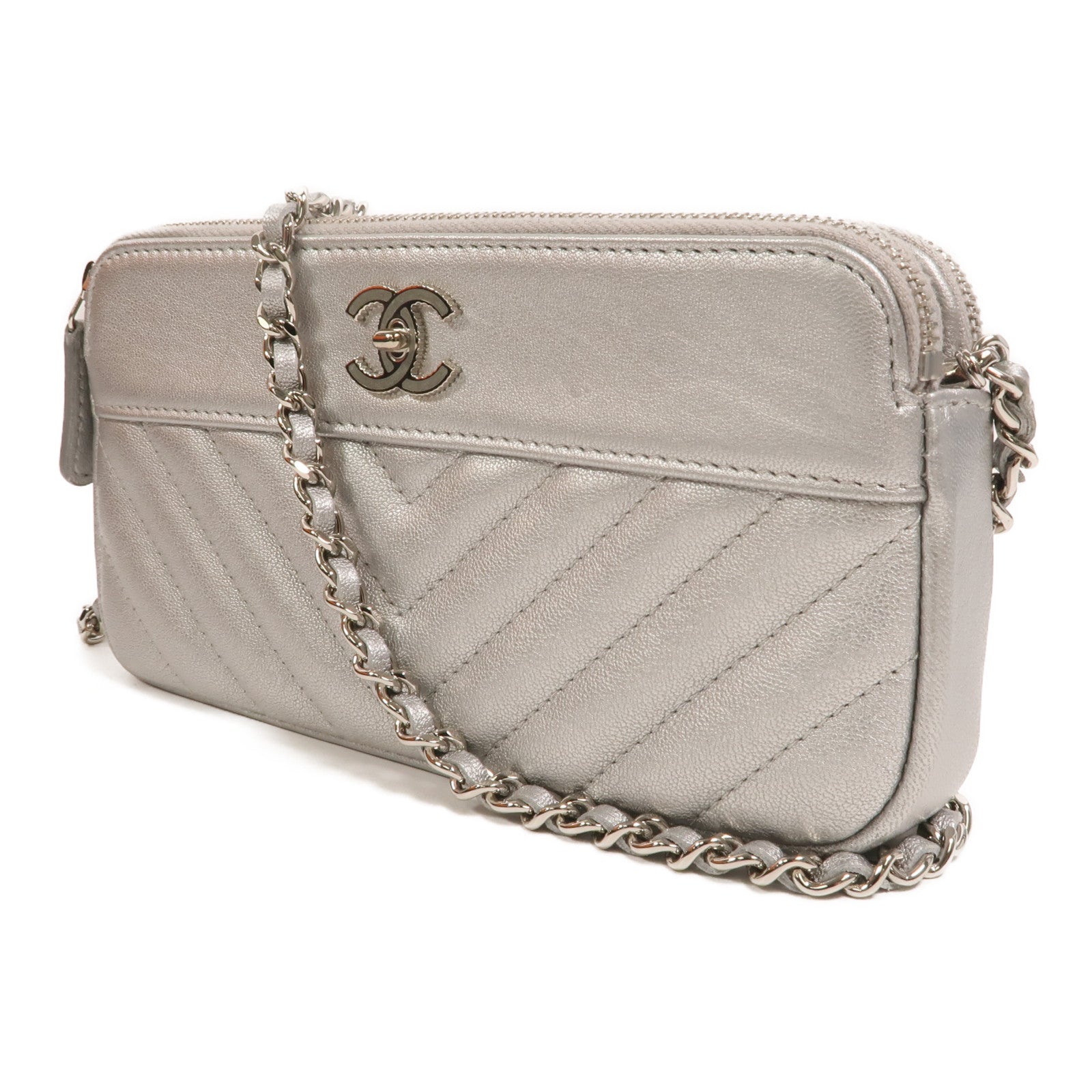 CHANEL 牛皮皮革Wallet On Chain鏈帶肩背袋