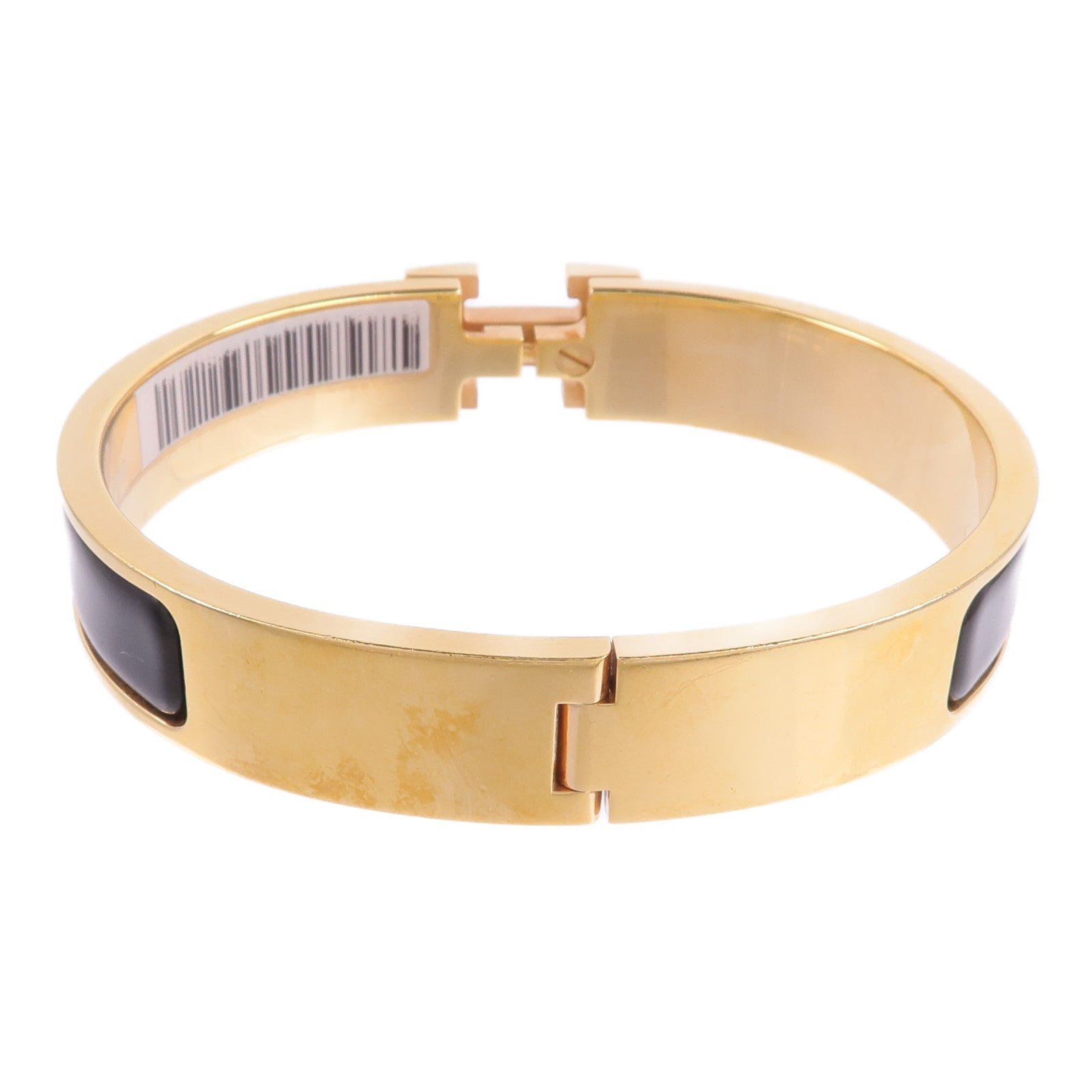 HERMES 金屬/琺瑯Clic H Bracelet手鐲Noir