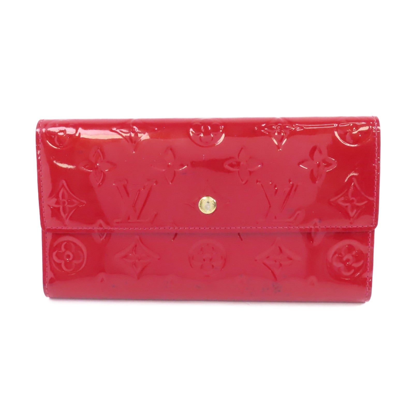 LOUIS VUITTON 【激減優惠】Vernis Portefeuille International金扣長錢包紅色
