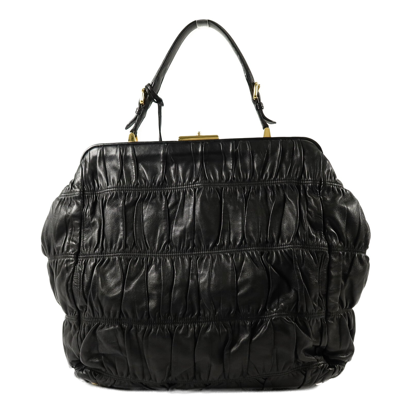 PRADA 羊皮皮革Gaufre Nappa Frame Bag手挽袋