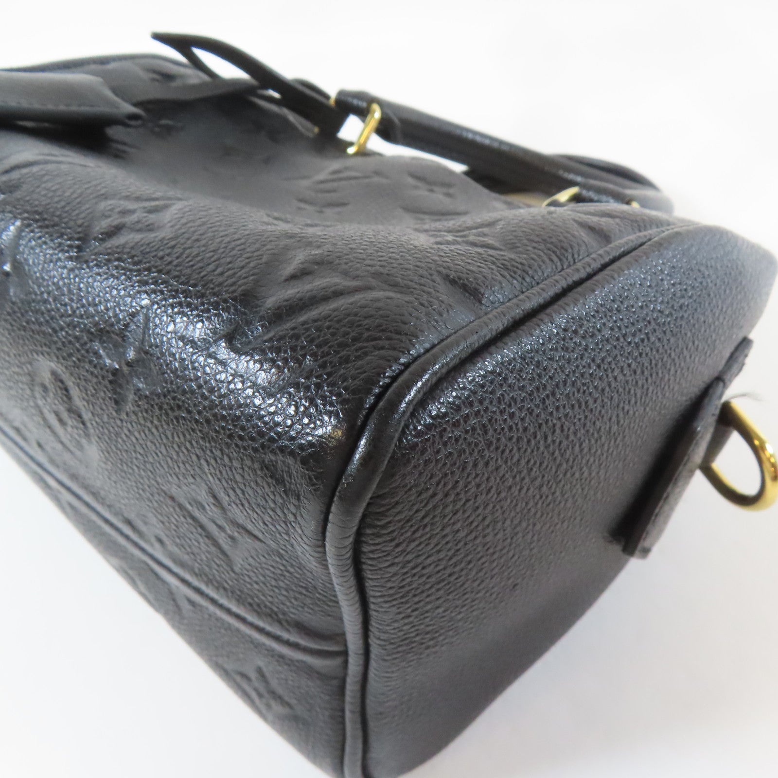 LOUIS VUITTON Monogram Empreinte Speedy Bandouliere 20金扣手挽肩背兩用袋黑色