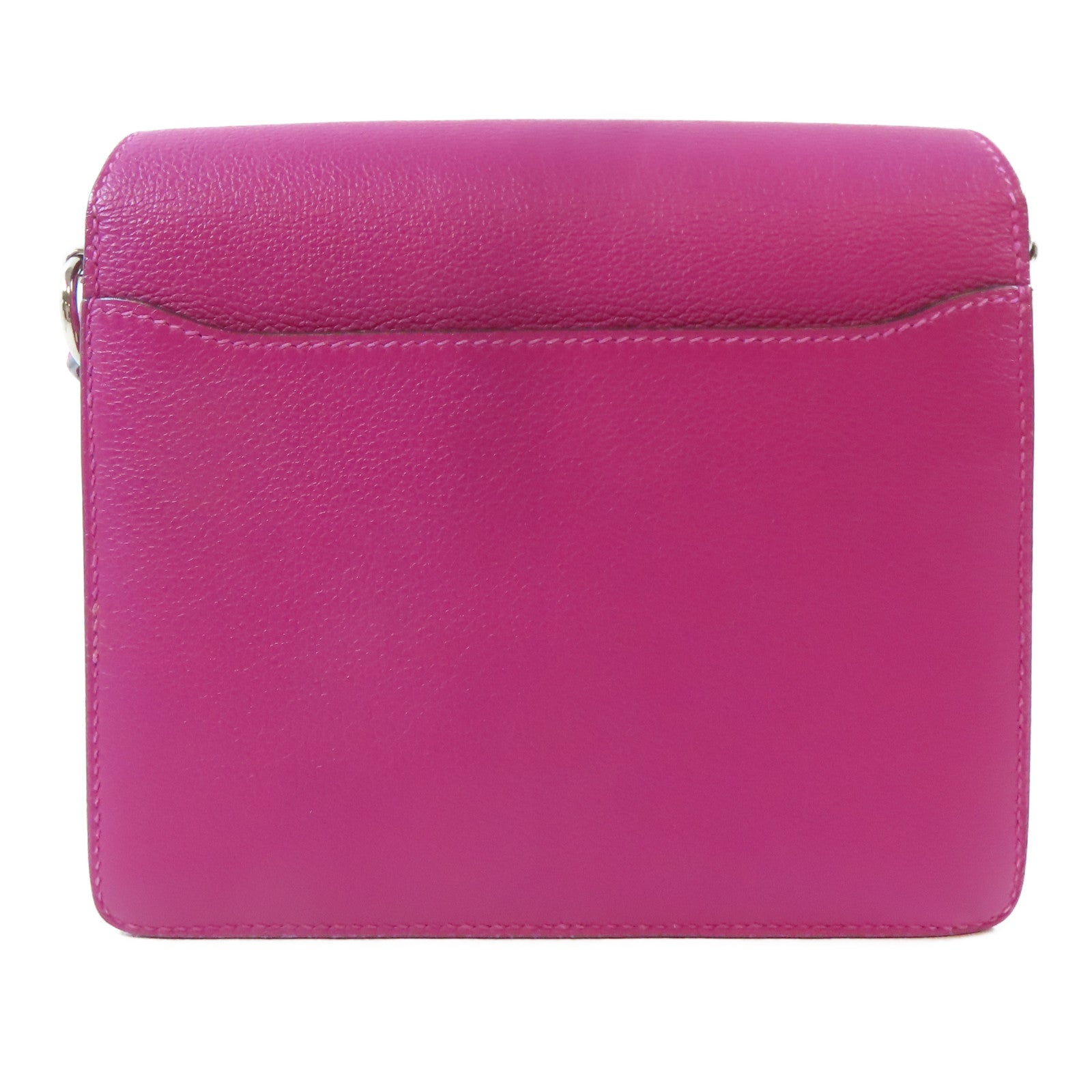 HERMES Evercolor皮革Mini Roulis銀扣肩背袋Rose Purple/桃紫色