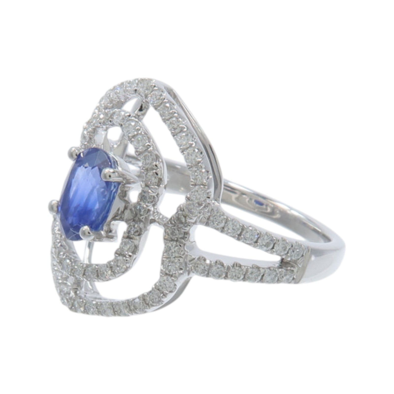 JEWELRY 18K白金Sapphire Diamond Ring藍寶石/鑽石戒指