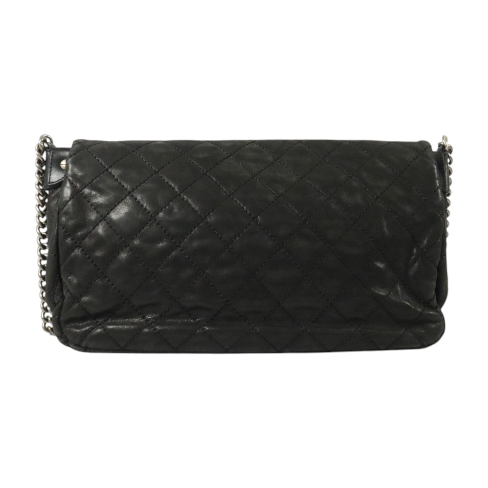CHANEL 牛皮皮革Chic Quit Flap銀扣鏈帶肩背袋