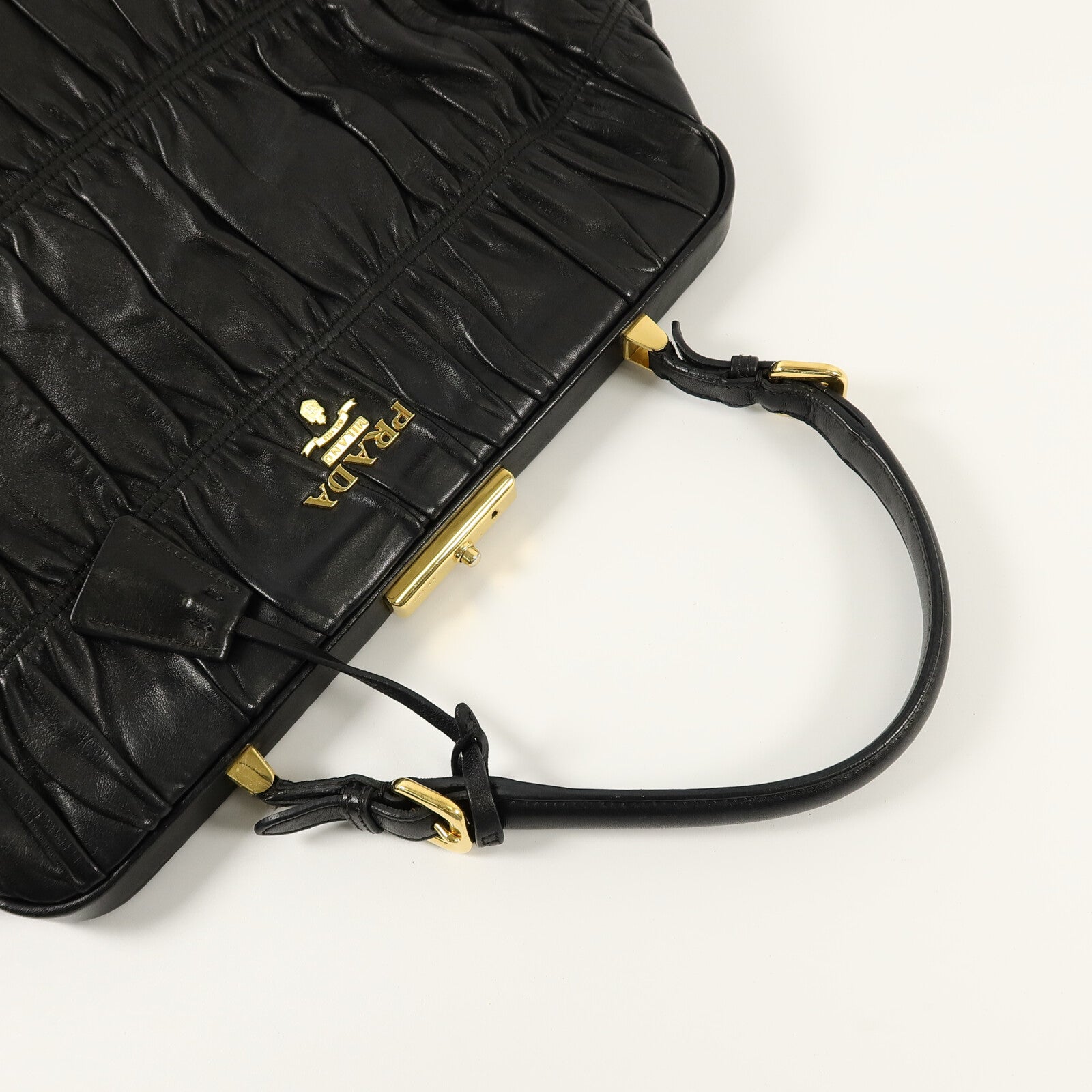 PRADA 羊皮皮革Gaufre Nappa Frame Bag手挽袋