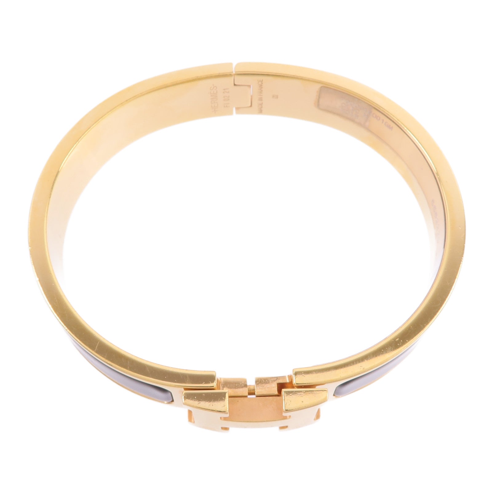 HERMES 金屬/琺瑯Clic H Bracelet手鐲Noir