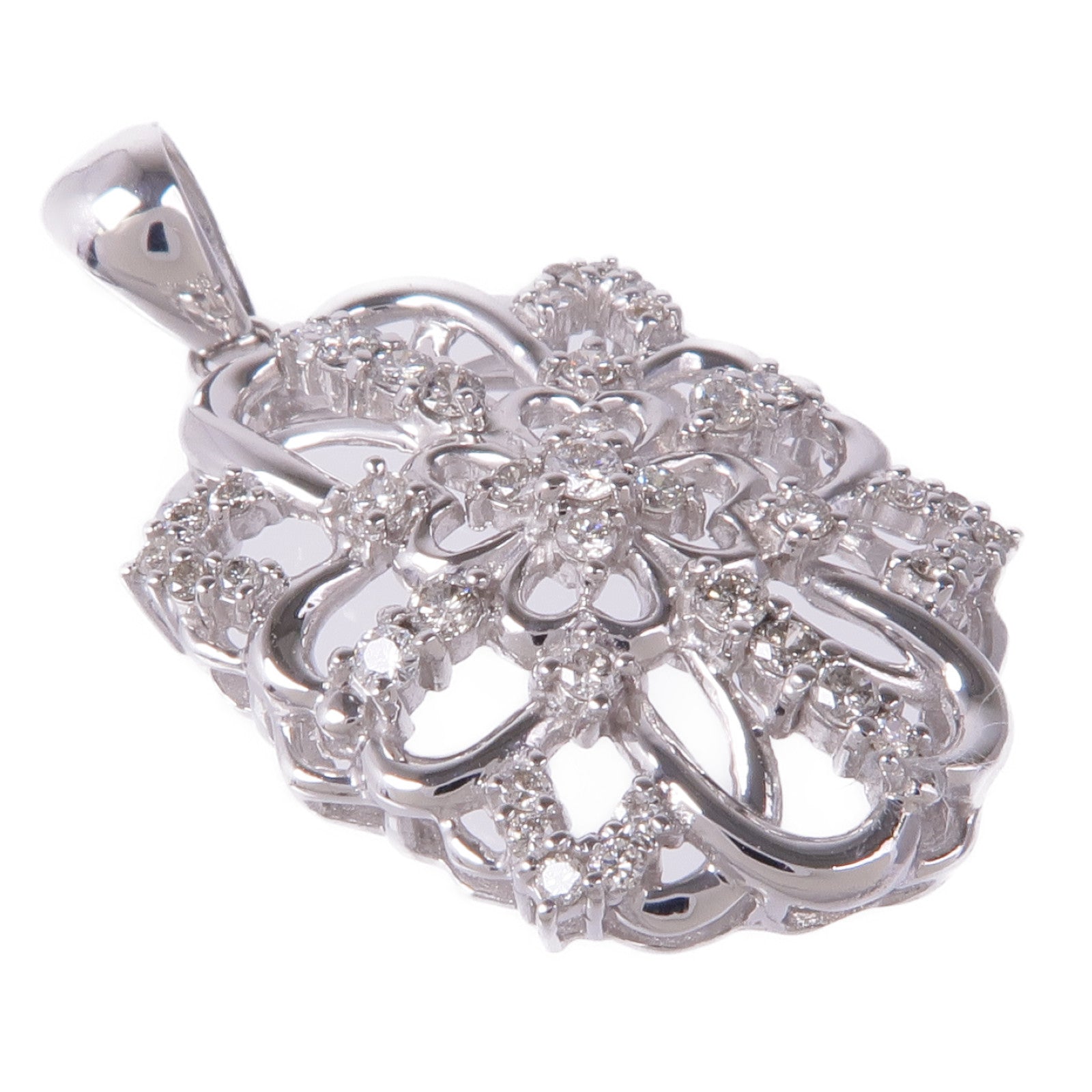 JEWELRY 18K白金Diamond Pendant Top鑽石吊墜