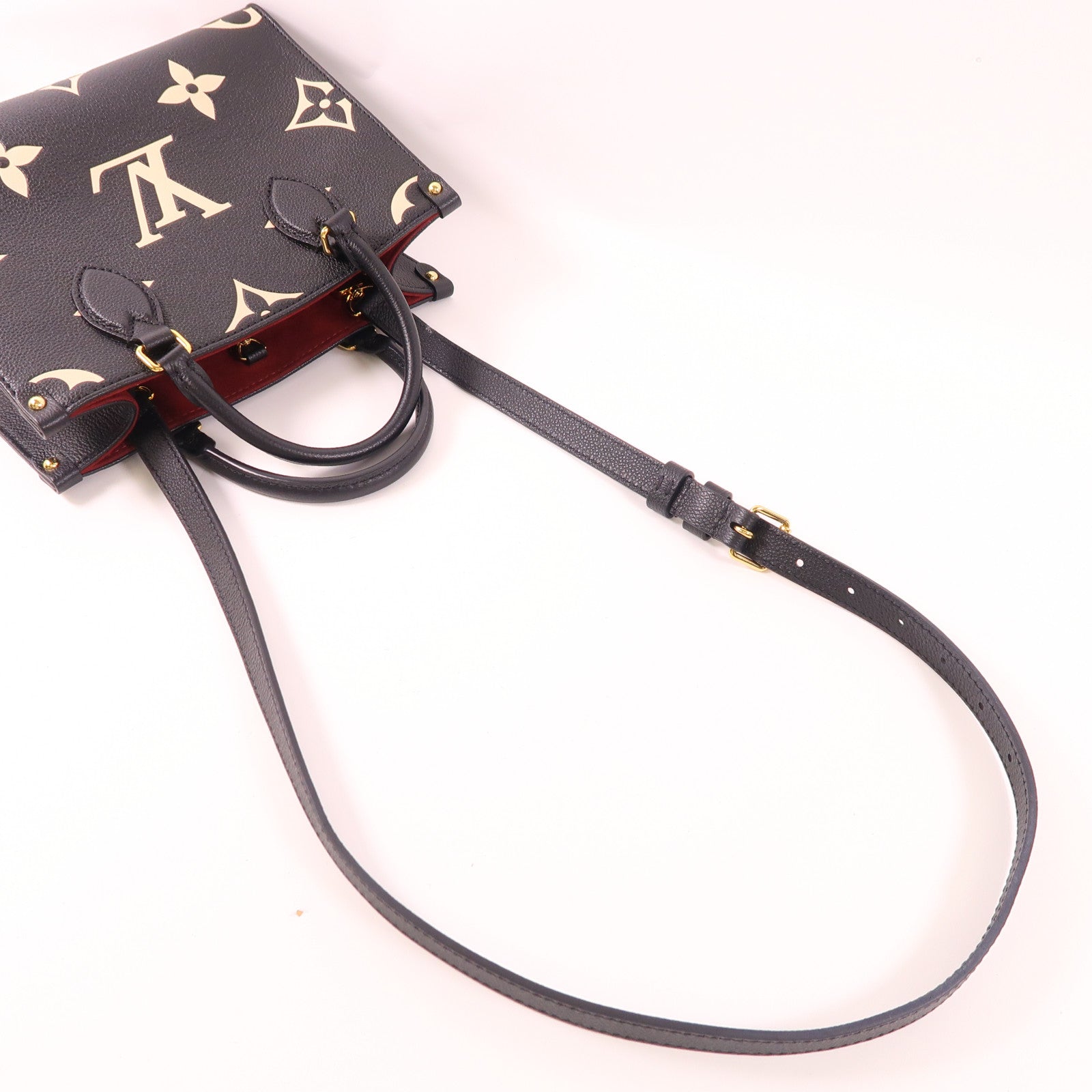 LOUIS VUITTON Monogram Empreinte On The Go PM金扣手挽肩背兩用袋