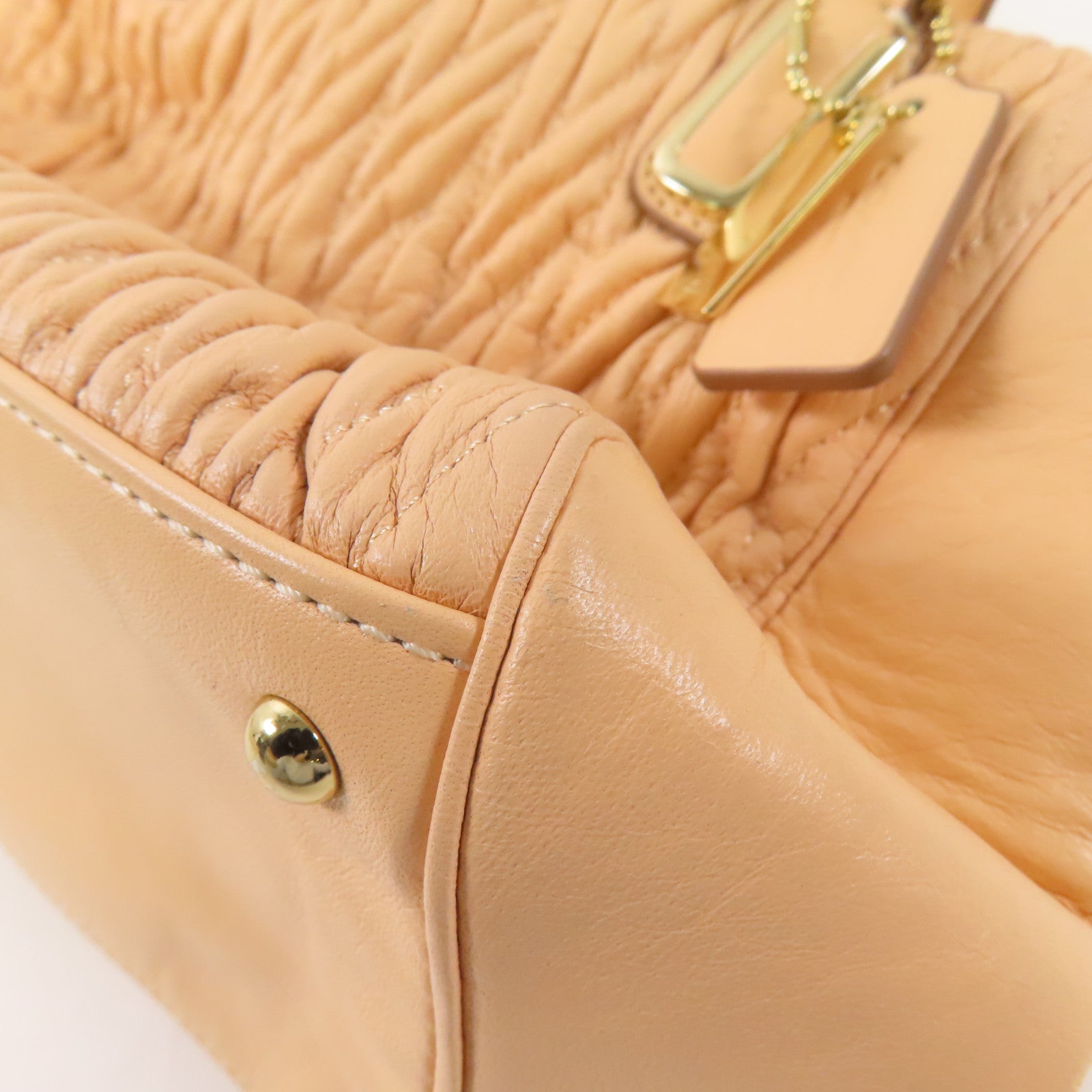 COACH 牛皮皮革2 Way Shoulder Bag金扣手挽肩背兩用袋