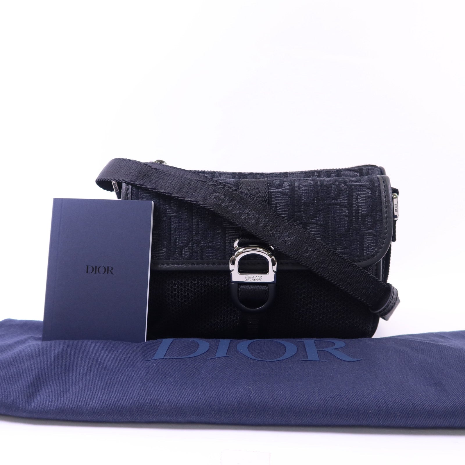 Dior 帆布Mini Dior Oblique Shoulder Bag銀扣肩背袋