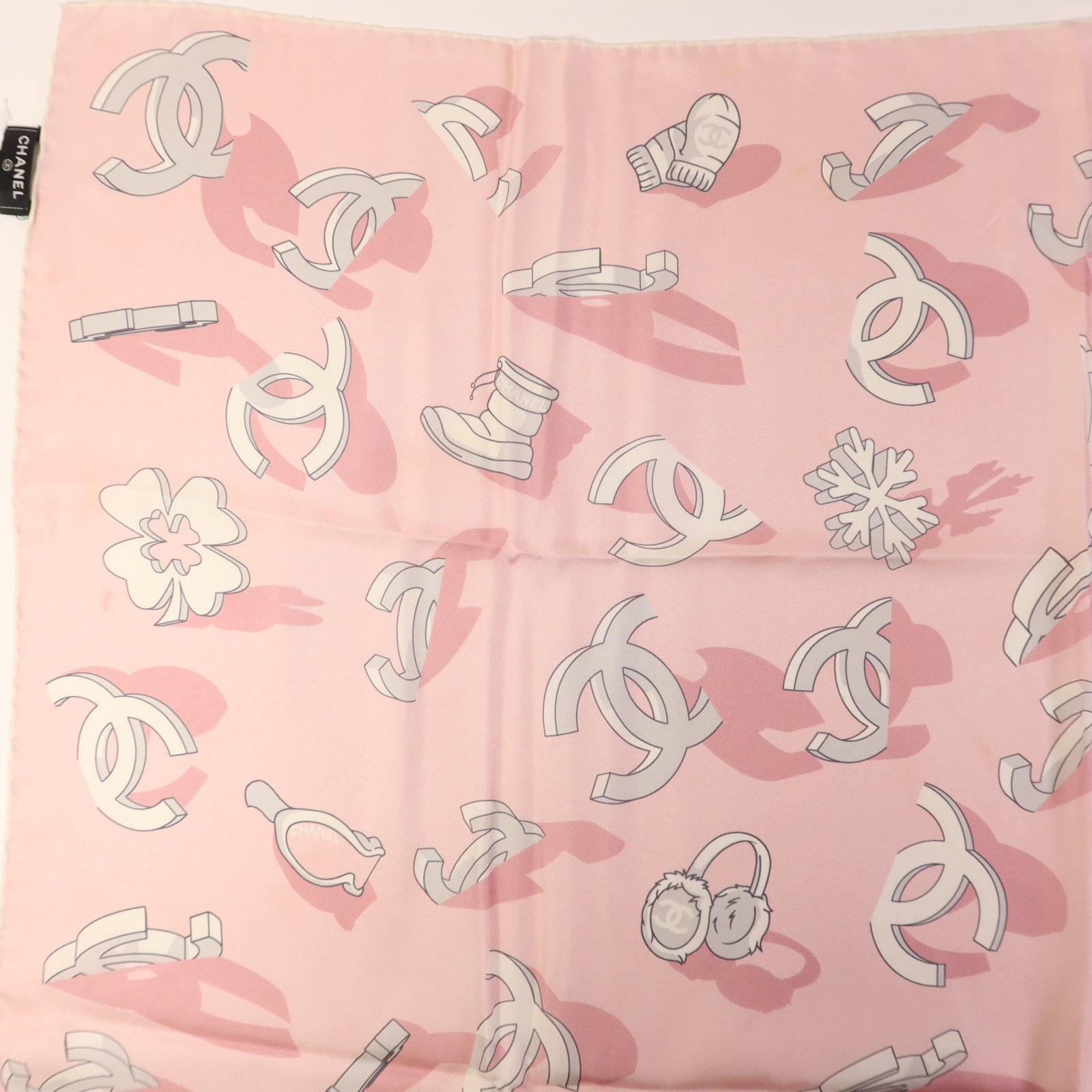 CHANEL 絲質Scarf90X90絲巾