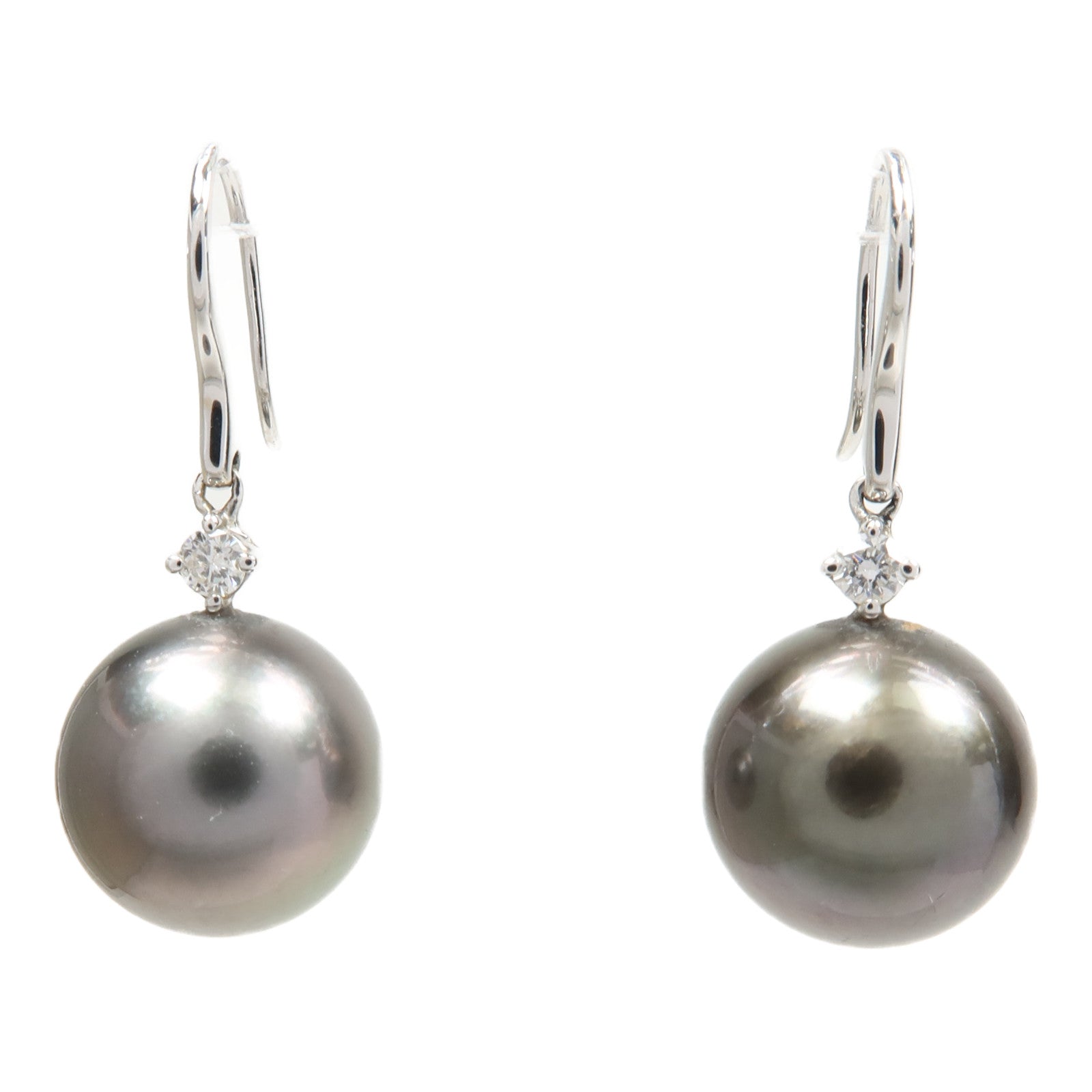 JEWELRY 18K白金Diamond Pearl Earrings鑽石/珍珠耳環
