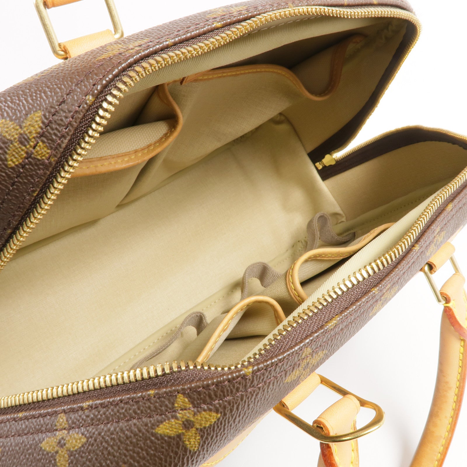 LOUIS VUITTON Monogram Deauville GM金扣手挽袋