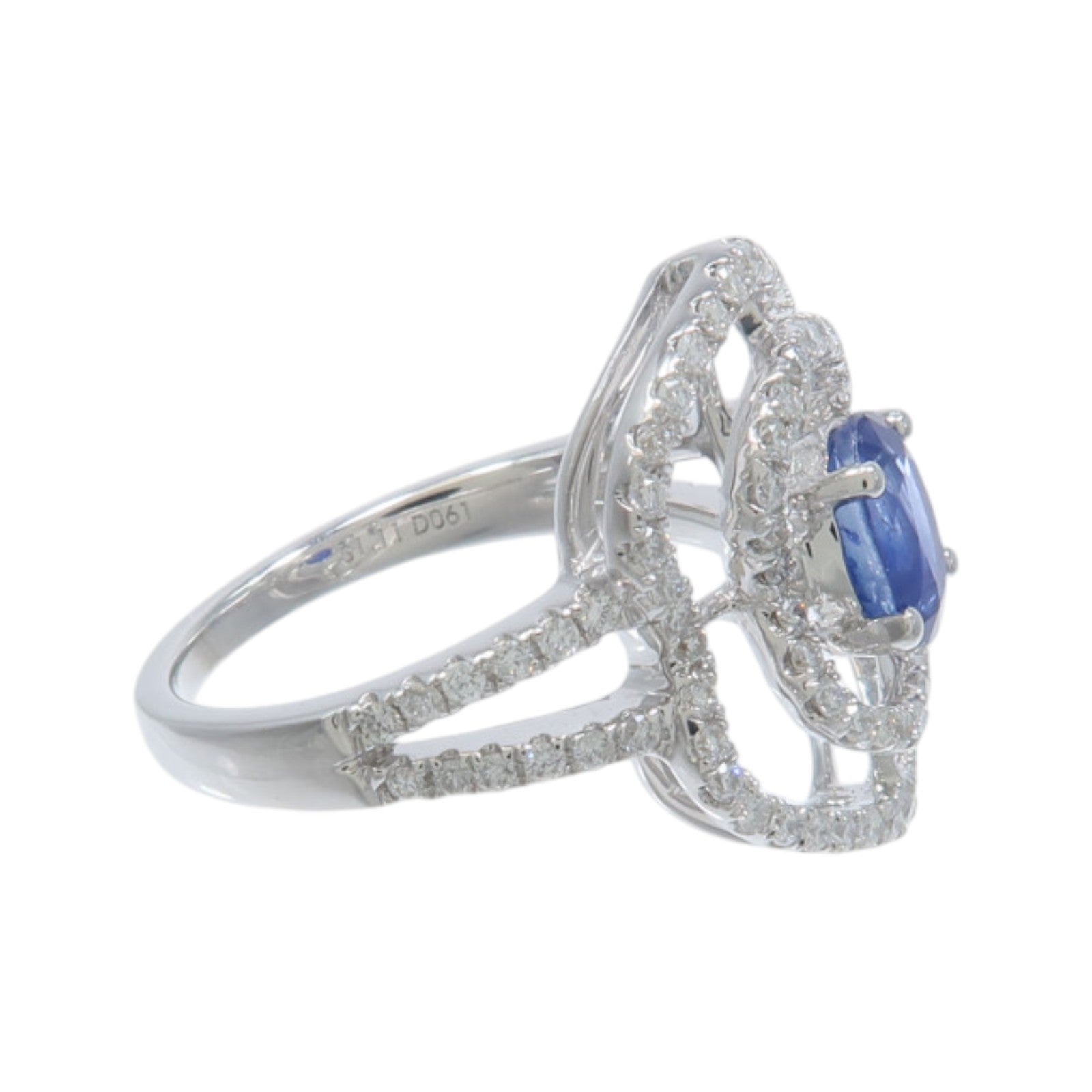JEWELRY 18K白金Sapphire Diamond Ring藍寶石/鑽石戒指