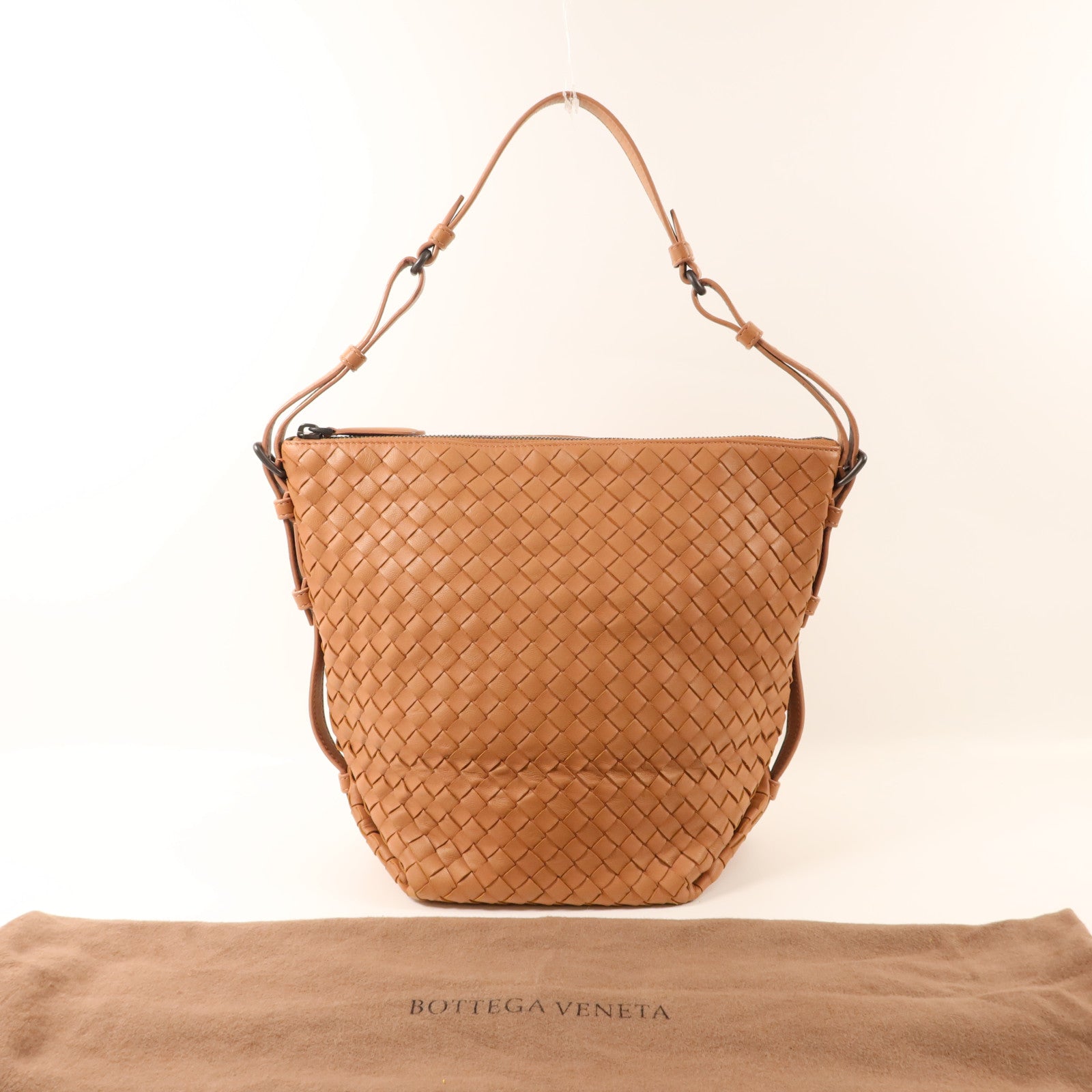 BOTTEGA VENETA 皮革Intrecciato Shoulder Bag金扣肩背袋