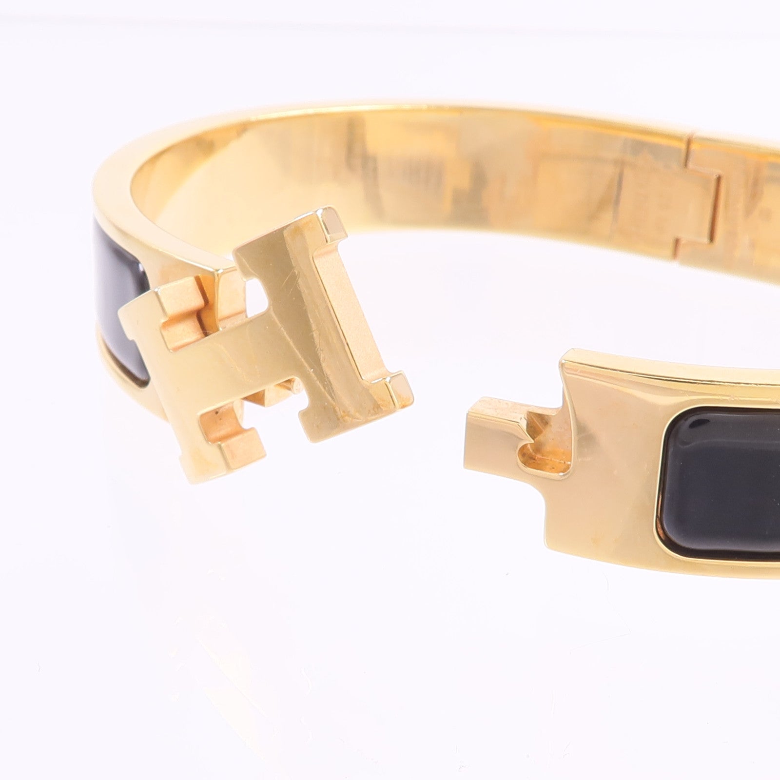 HERMES 金屬/琺瑯Clic H Bracelet手鐲Noir